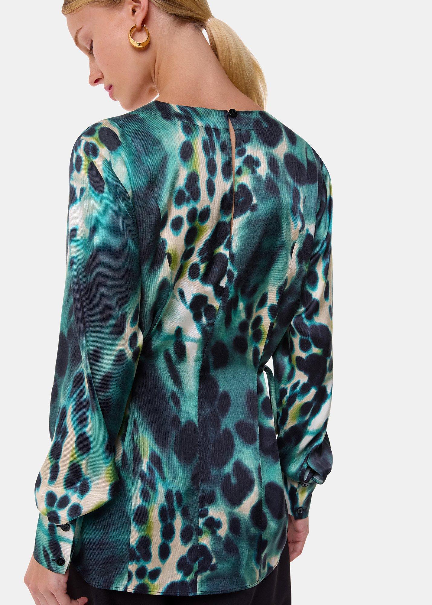 Misty Leopard V Neck Blouse