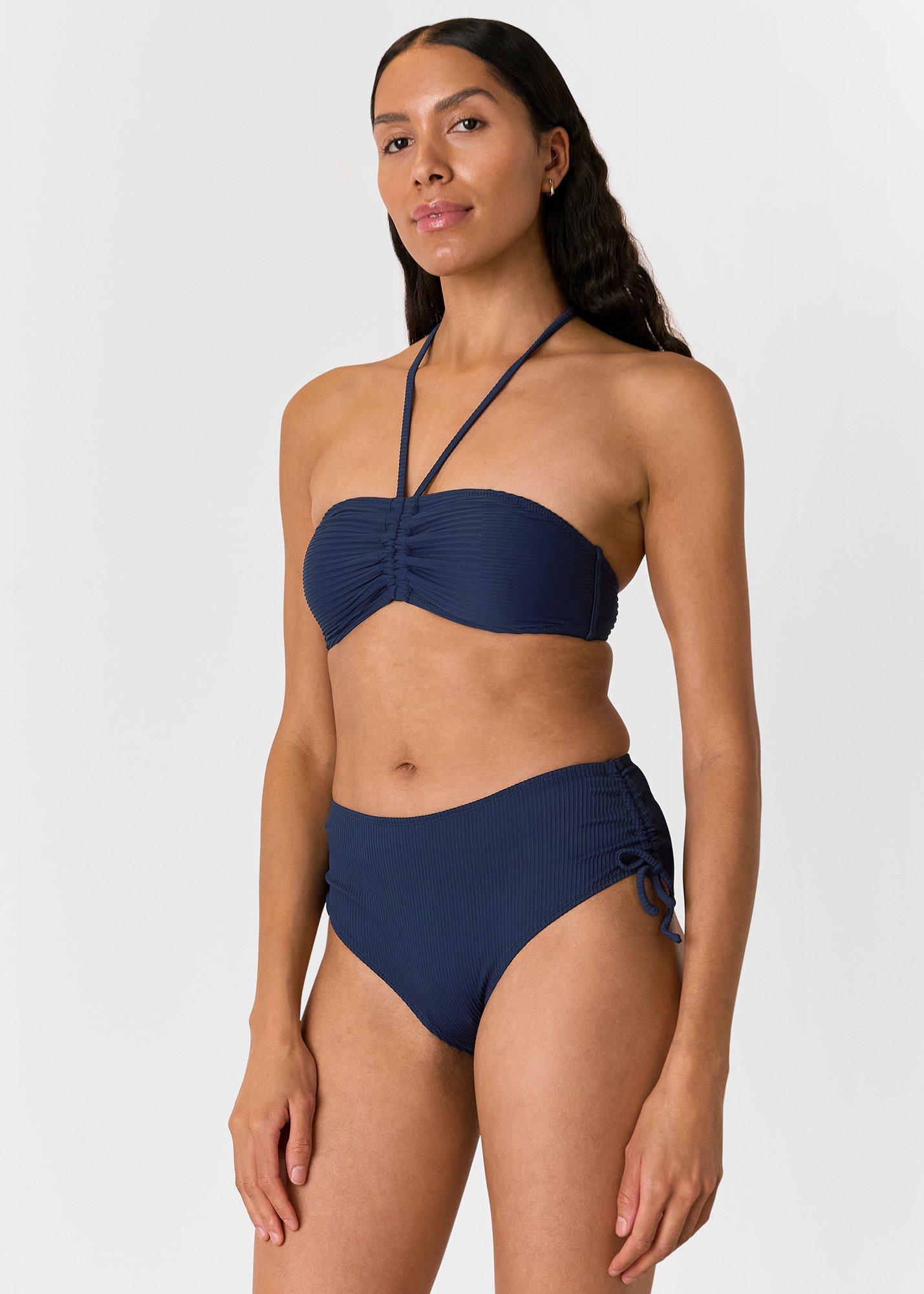 Navy Mixed Rib Bikini Bottom