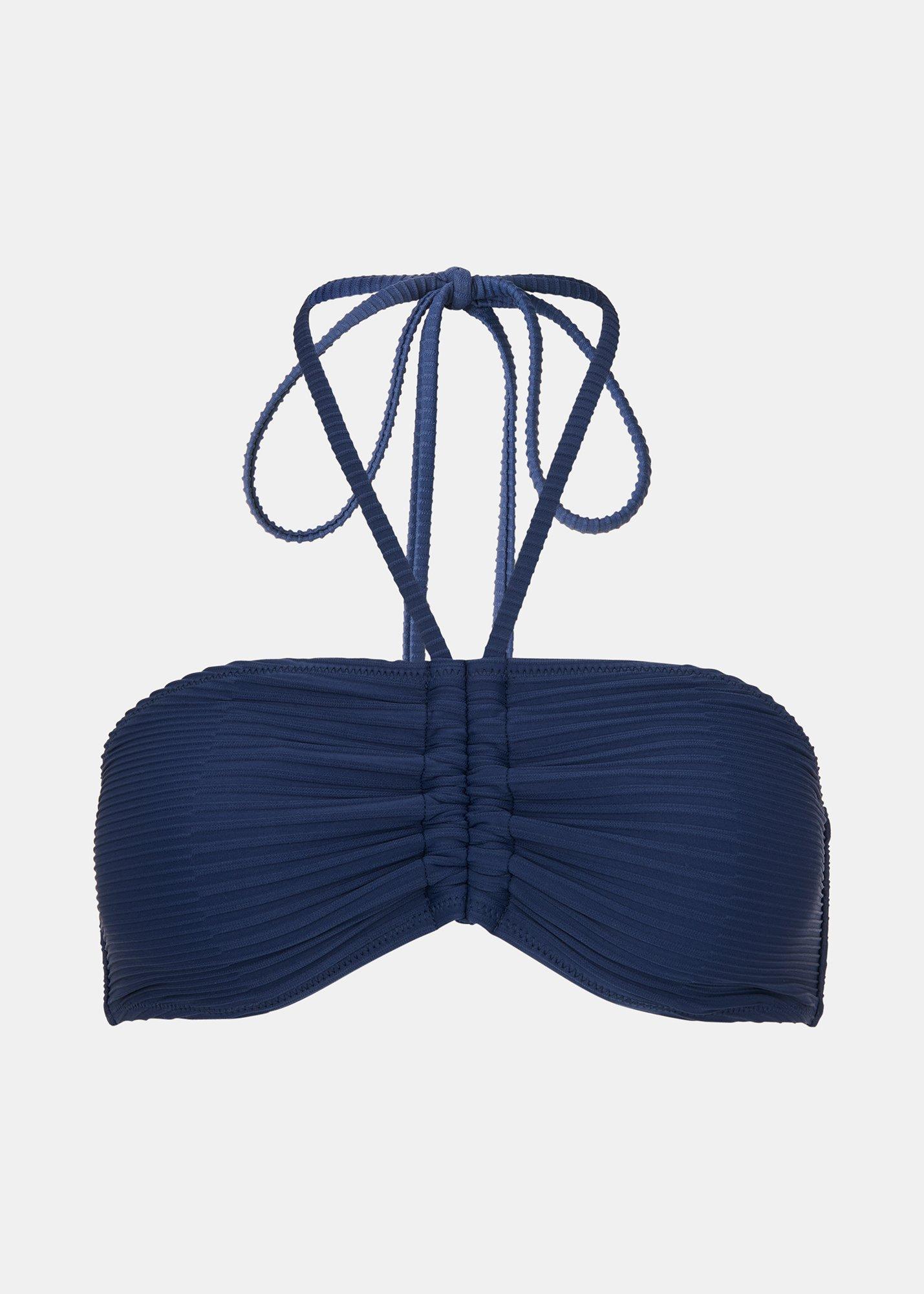 Mixed Rib Halter Bikini Top