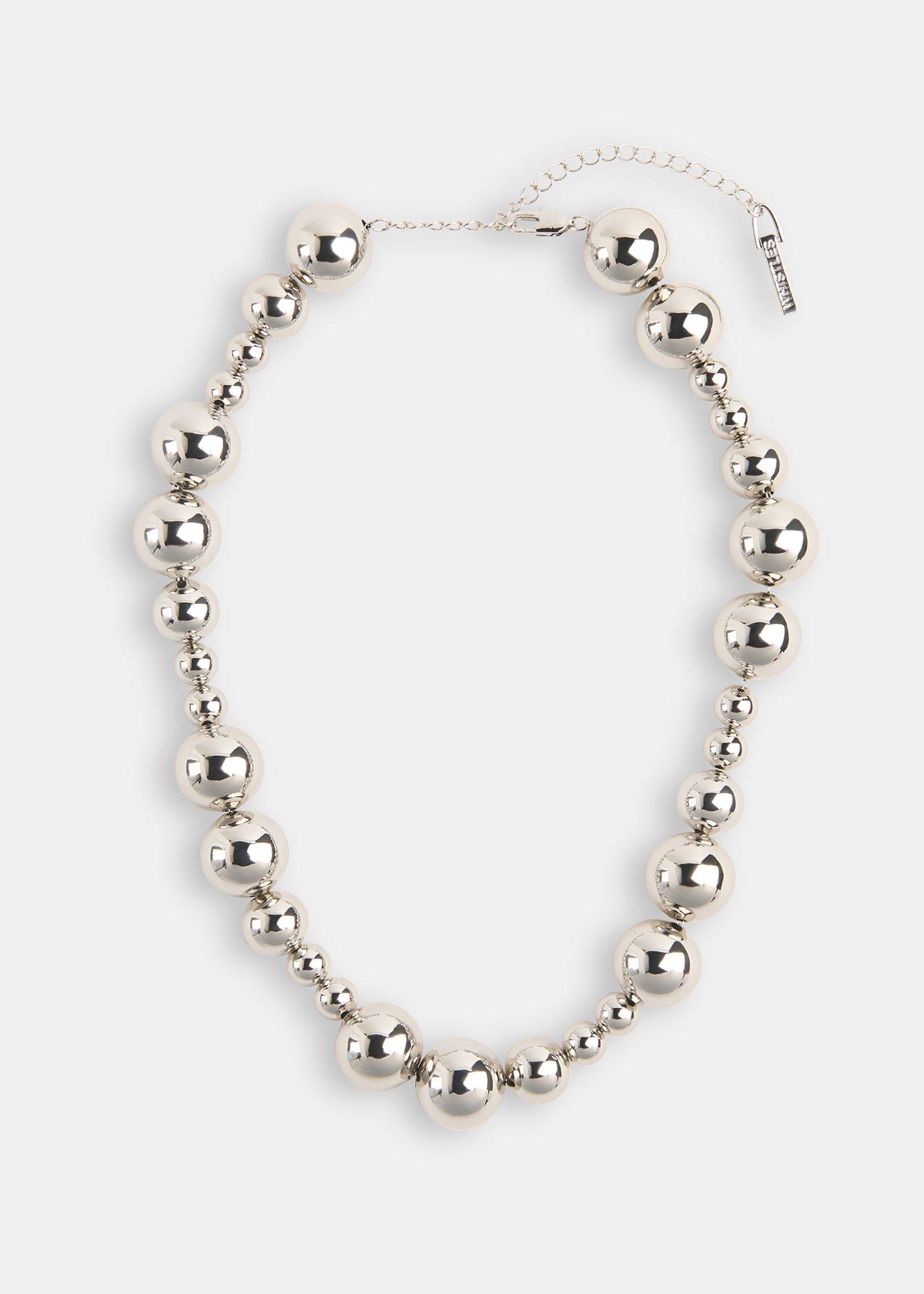 Silver Mixed Sphere Necklace