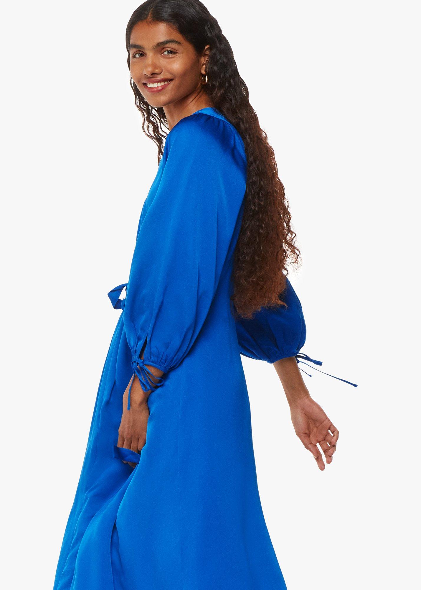 Petite Molly Satin Ruched Dress