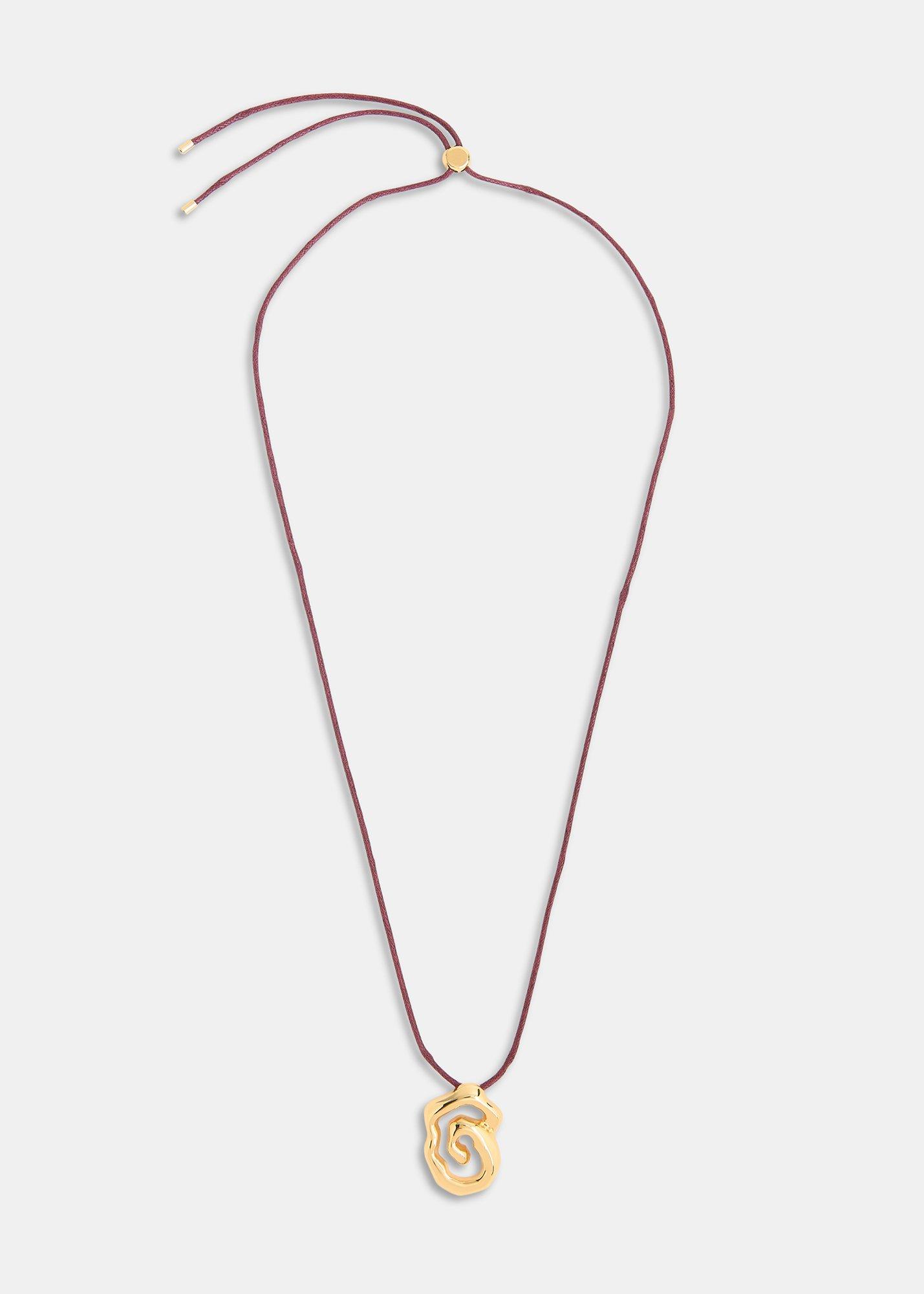 Burgundy Molten Abstract Cord Necklace