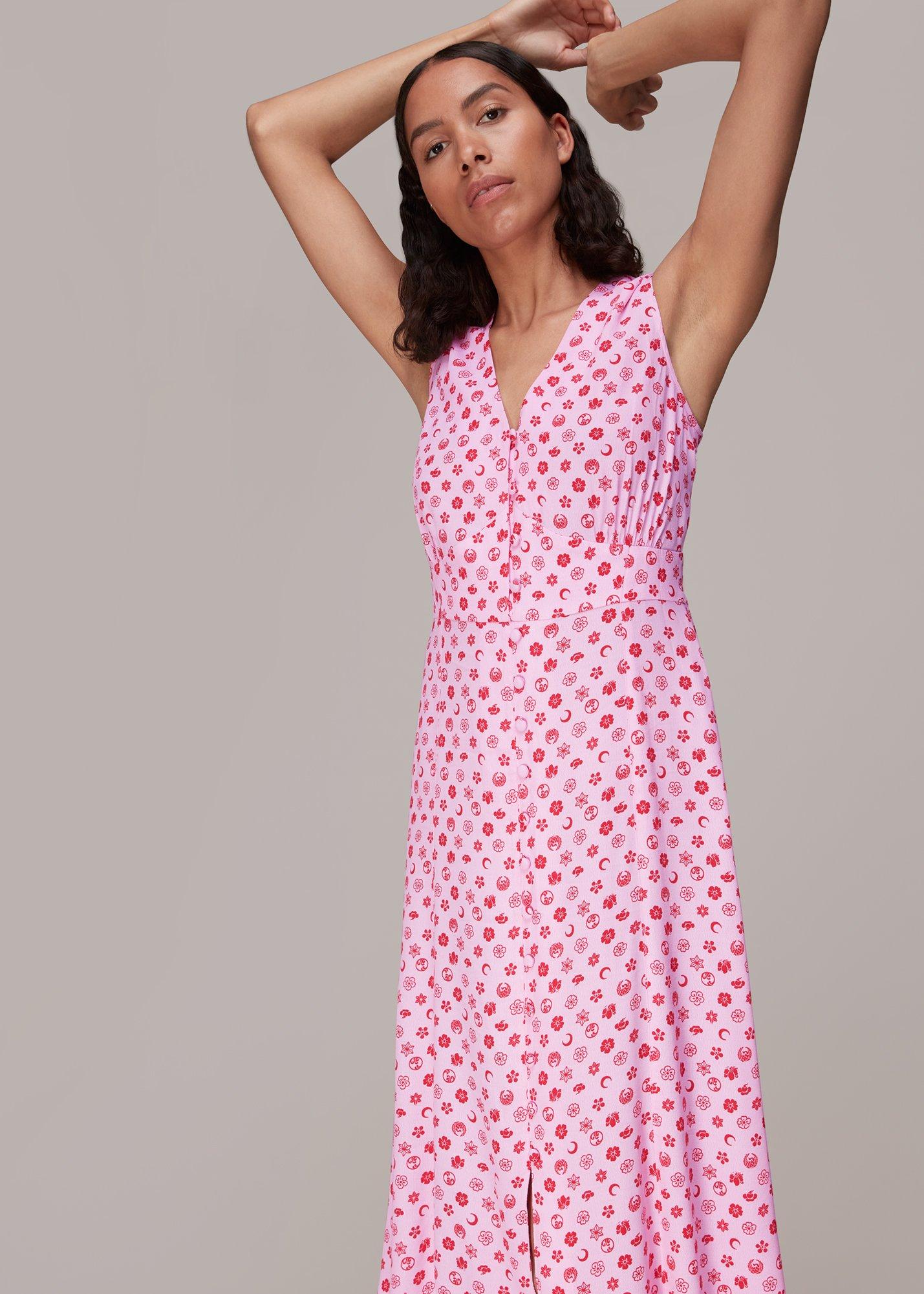 Moon Floral Print Midi Dress