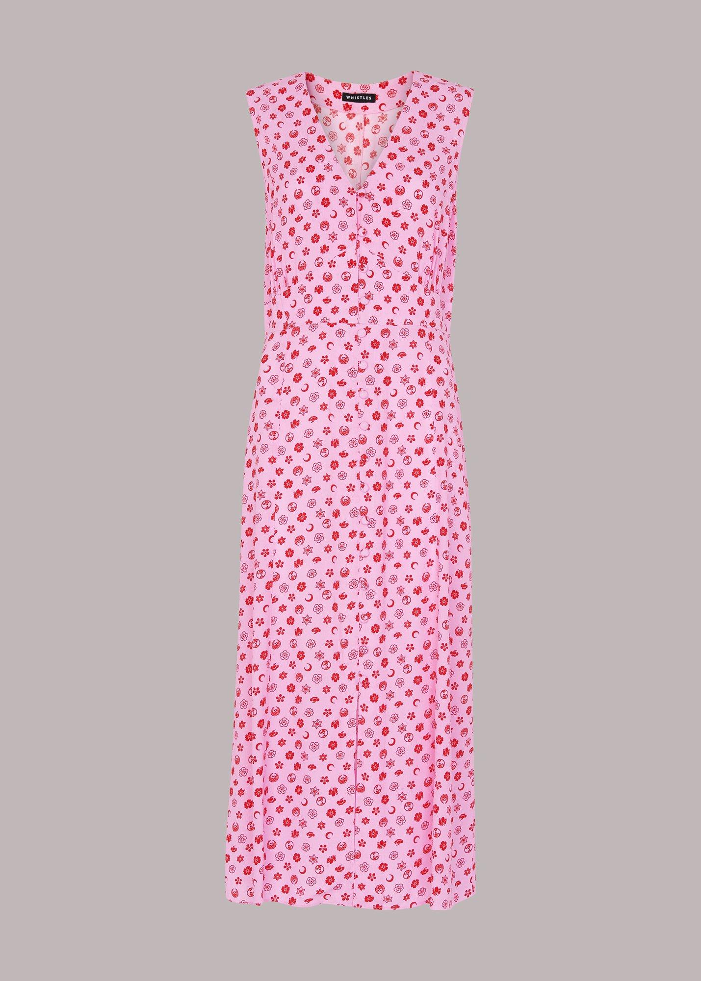 Moon Floral Print Midi Dress