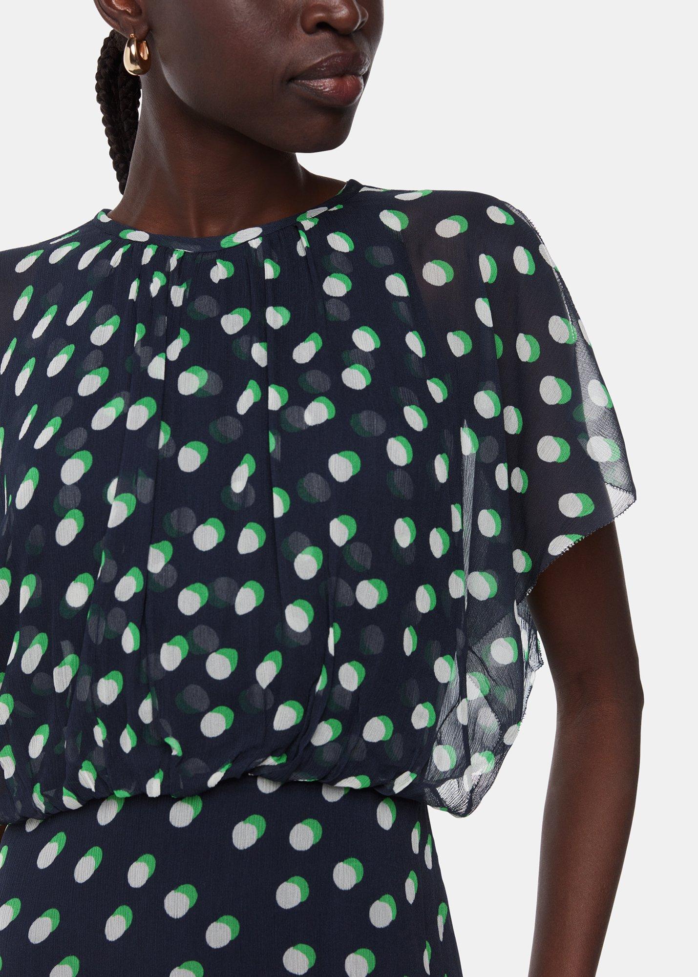 Moon Spot Print Midi Dress