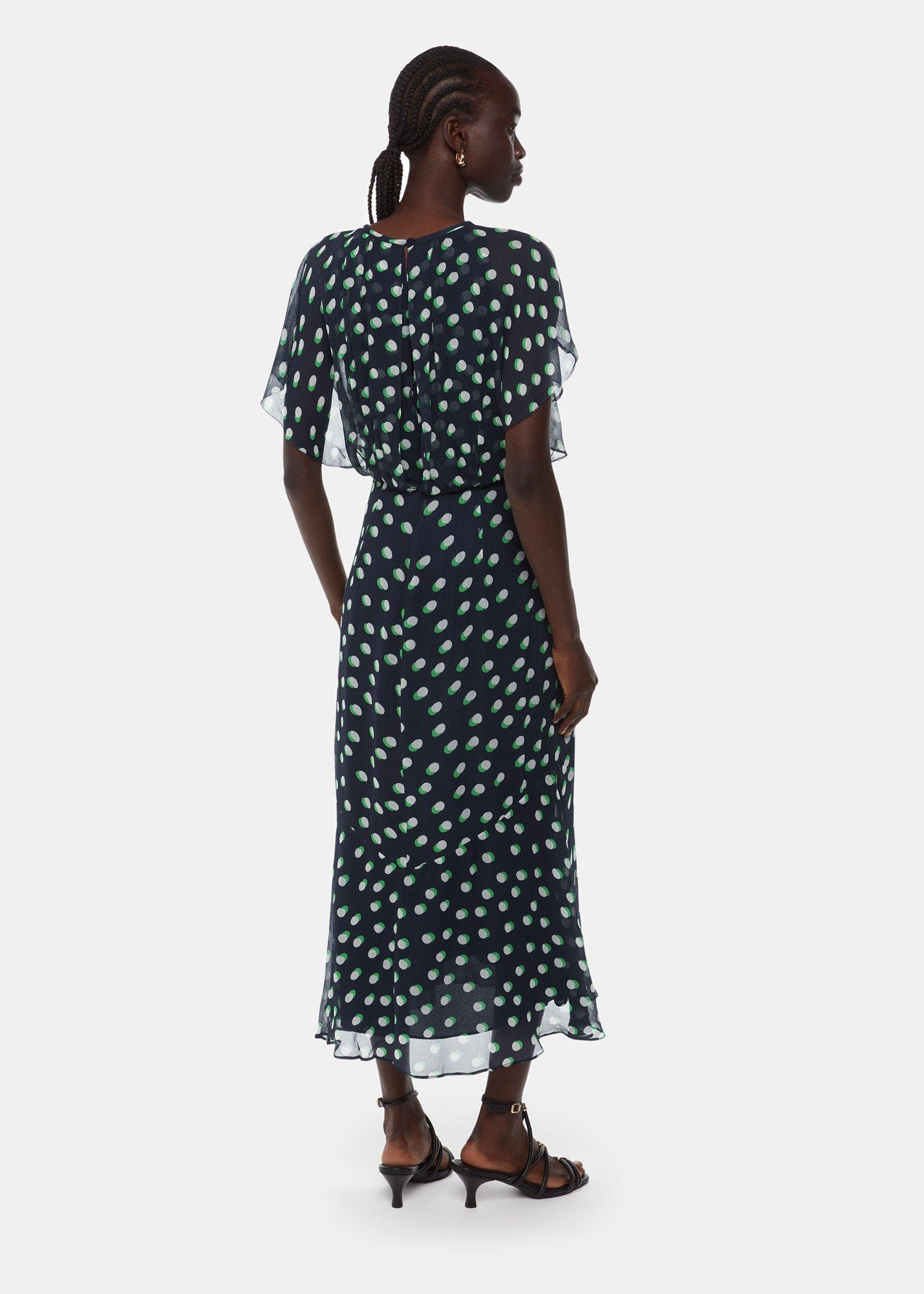 Moon Spot Print Midi Dress