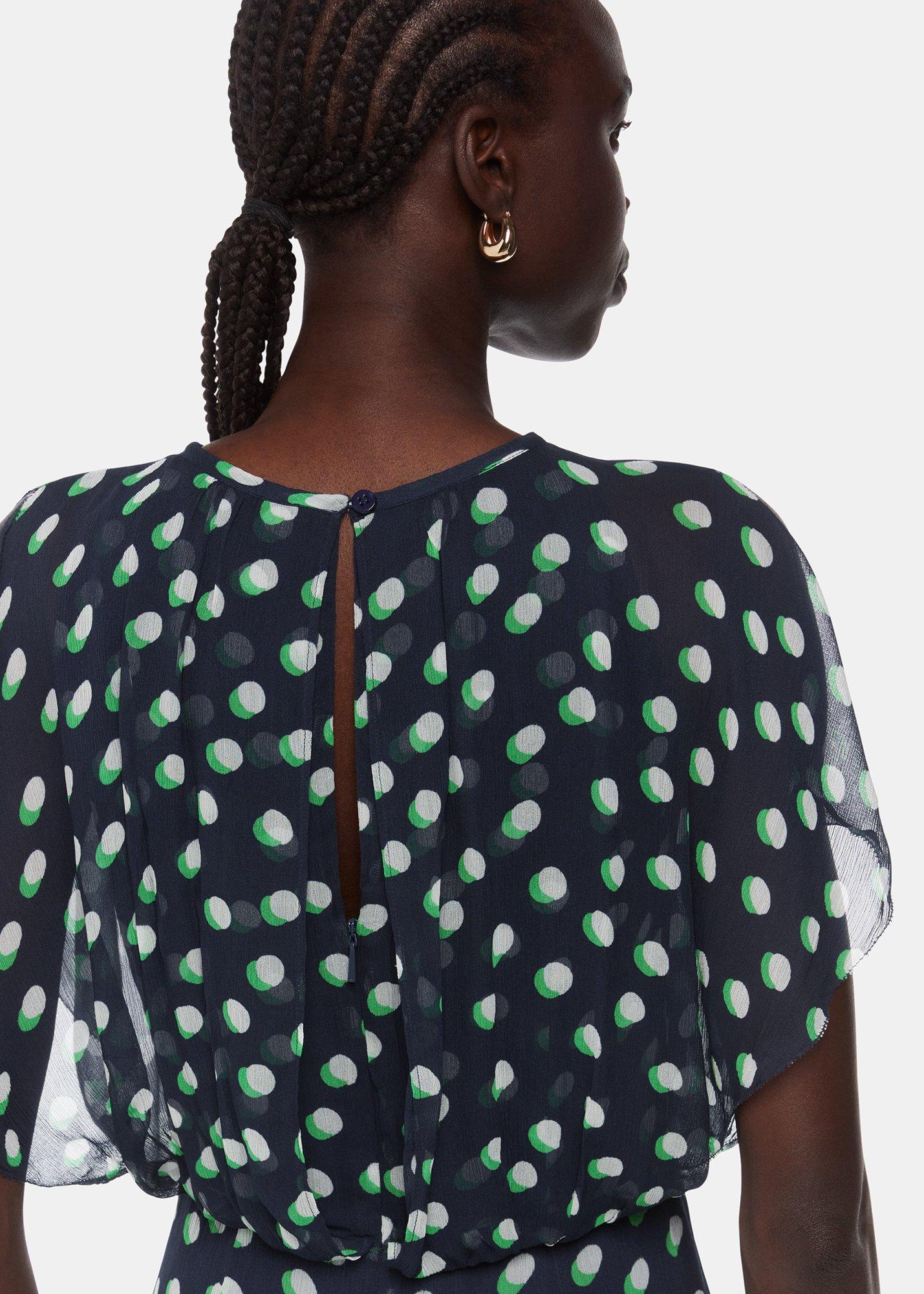 Moon Spot Print Midi Dress