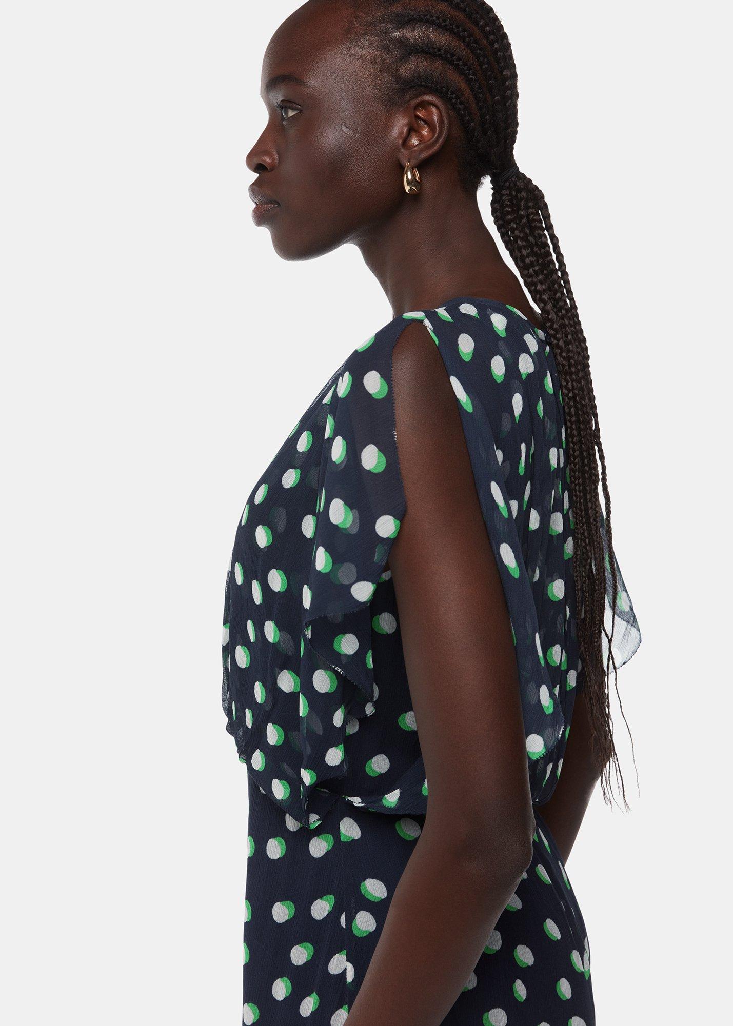 Moon Spot Print Midi Dress