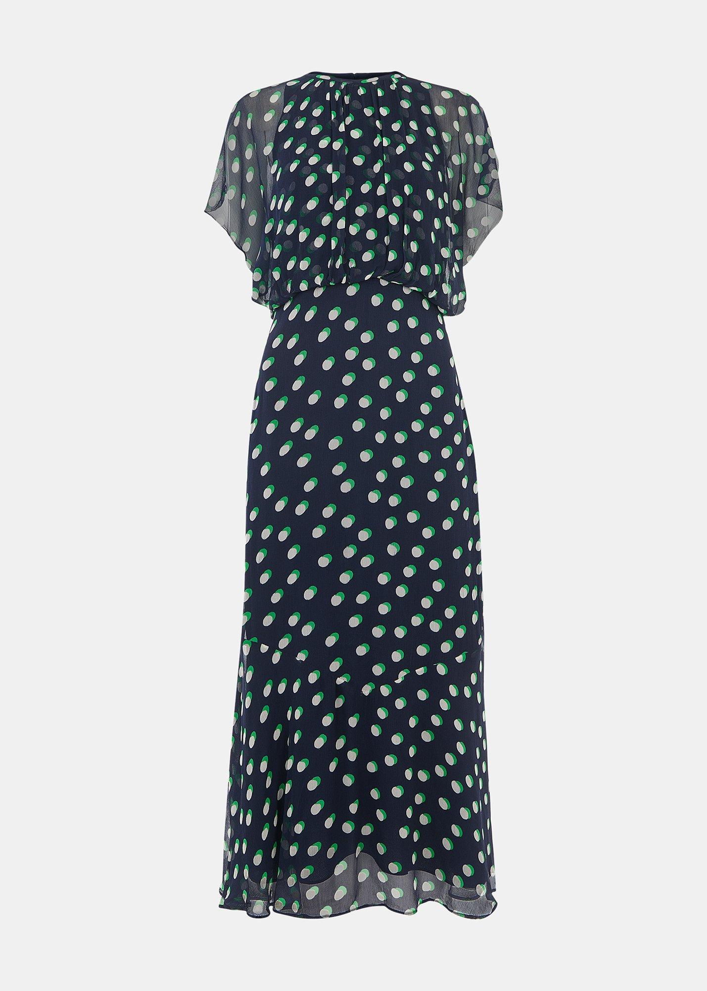 Moon Spot Print Midi Dress