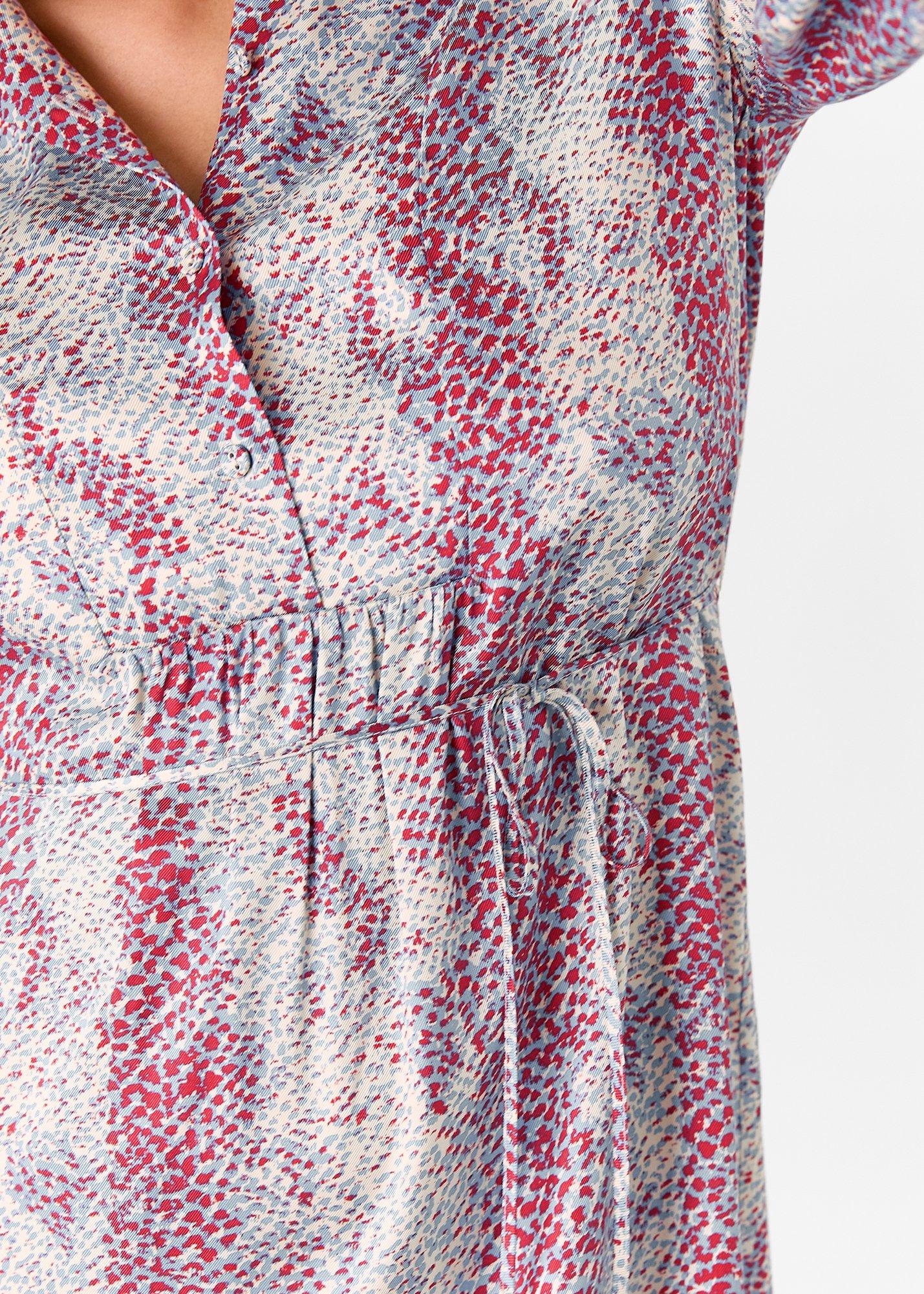 Mottled Snake Print Midi Dress