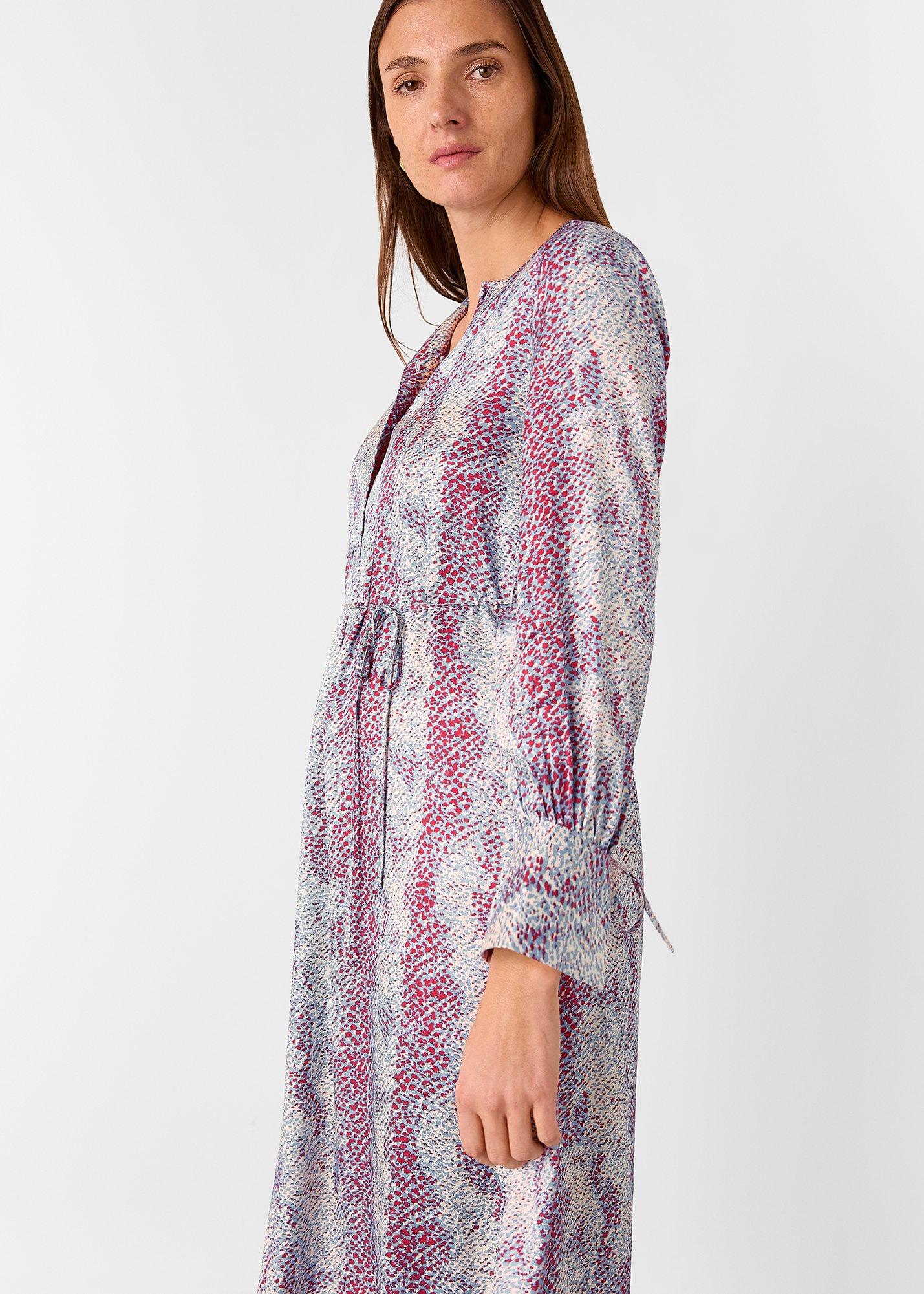 Mottled Snake Print Midi Dress