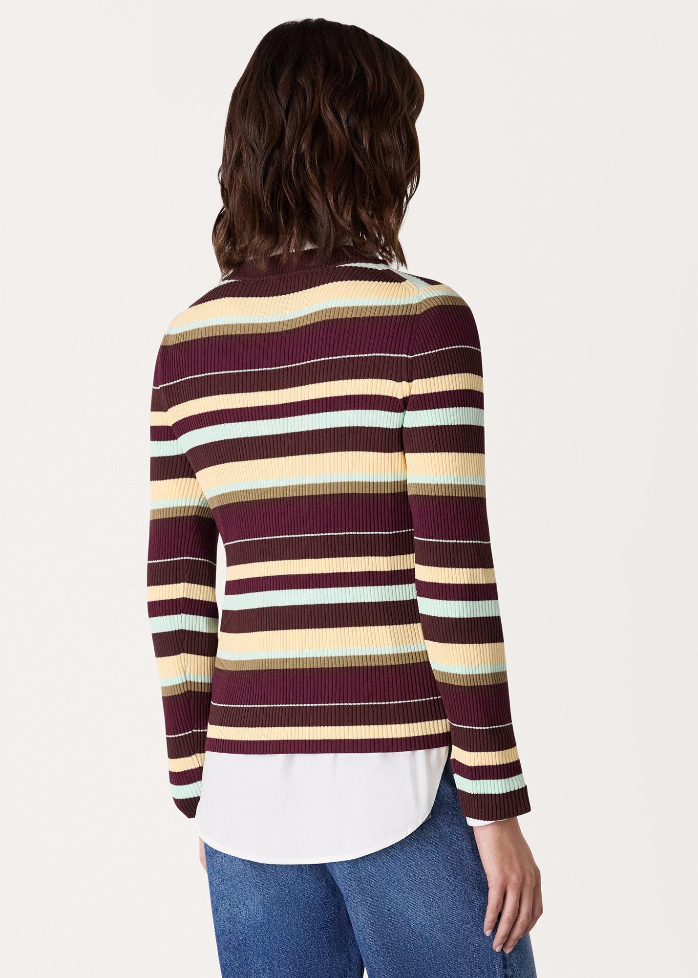 Multi Stripe Crew Neck Knit