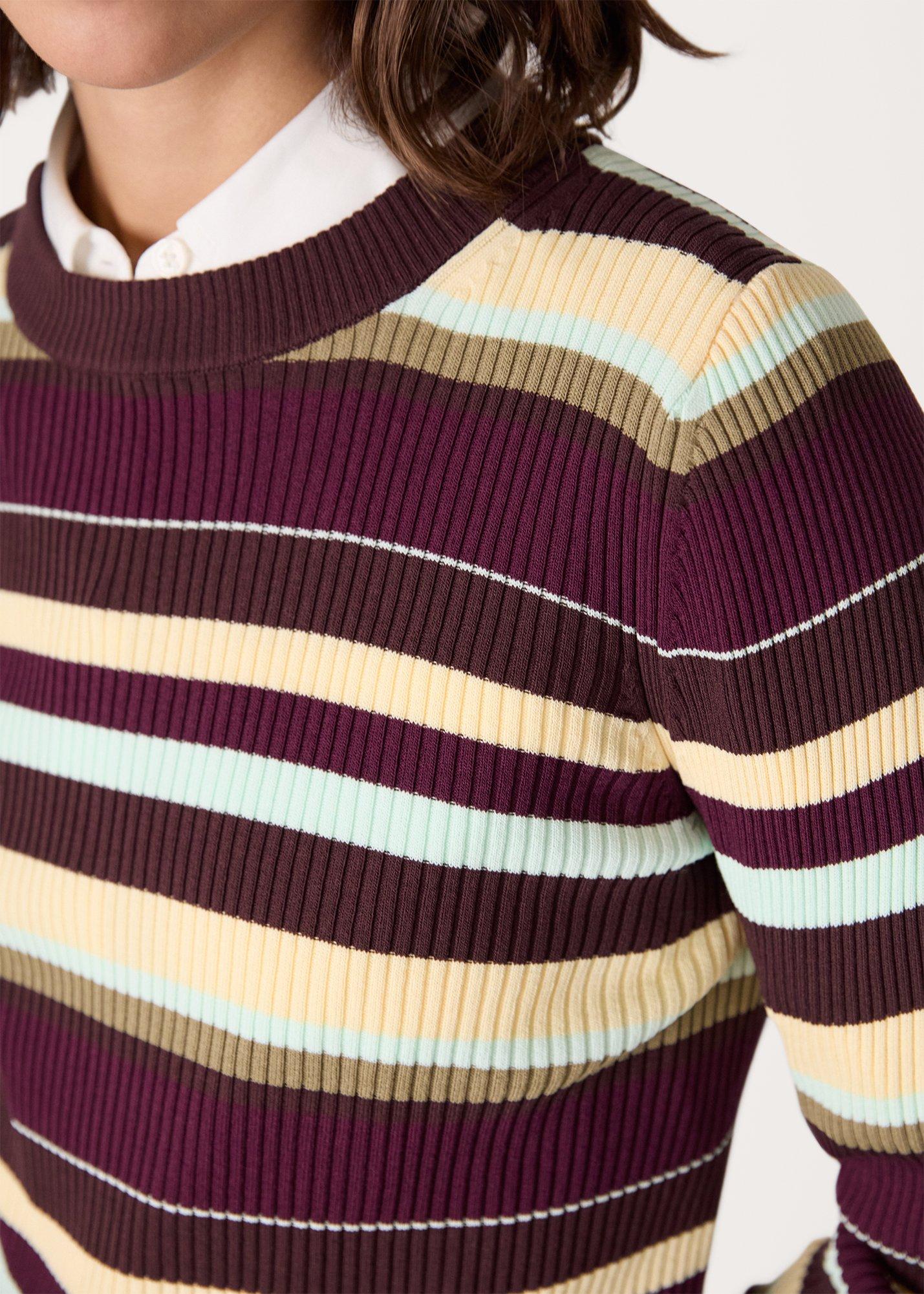 Multi Stripe Crew Neck Knit