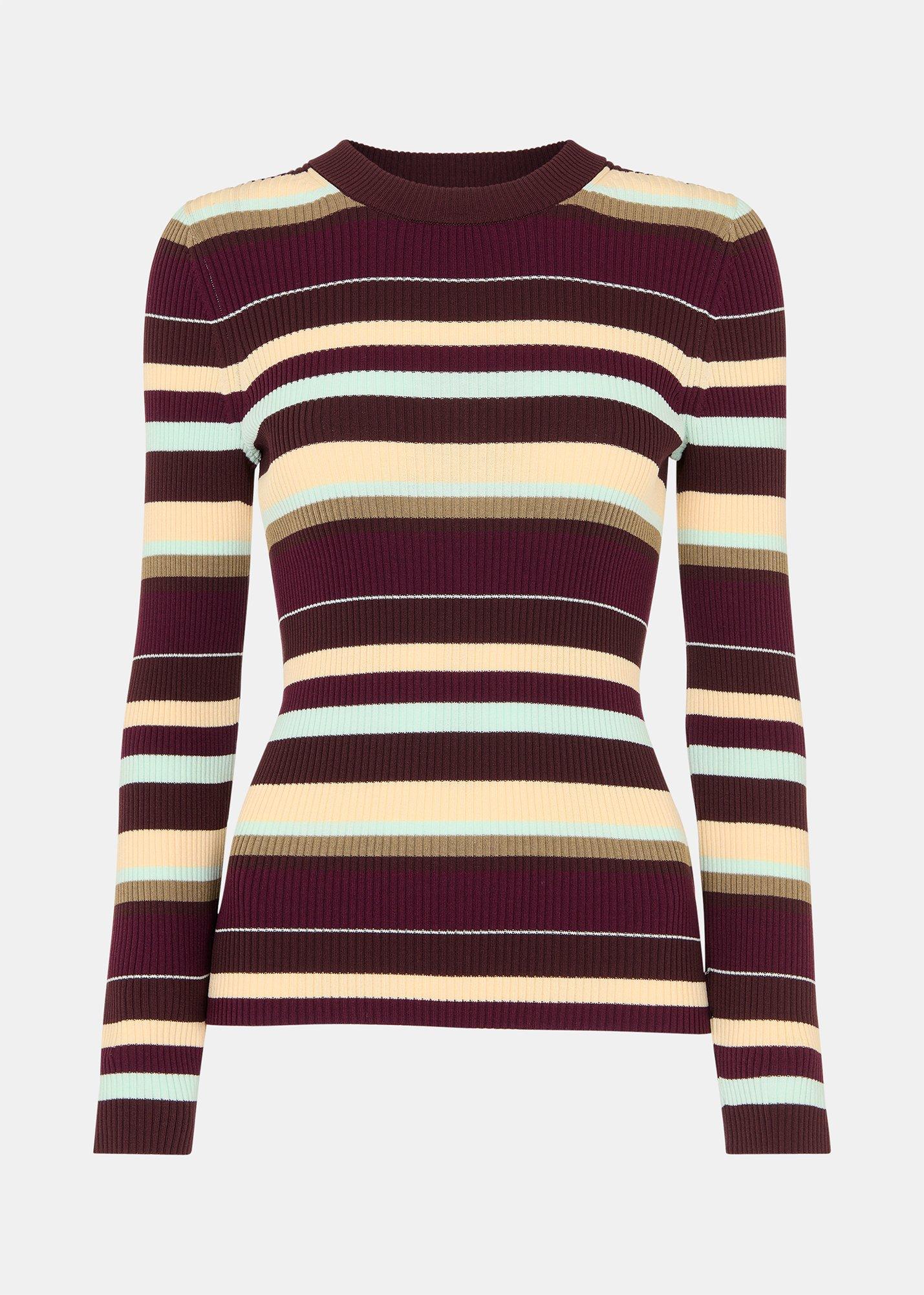 Multi Stripe Crew Neck Knit