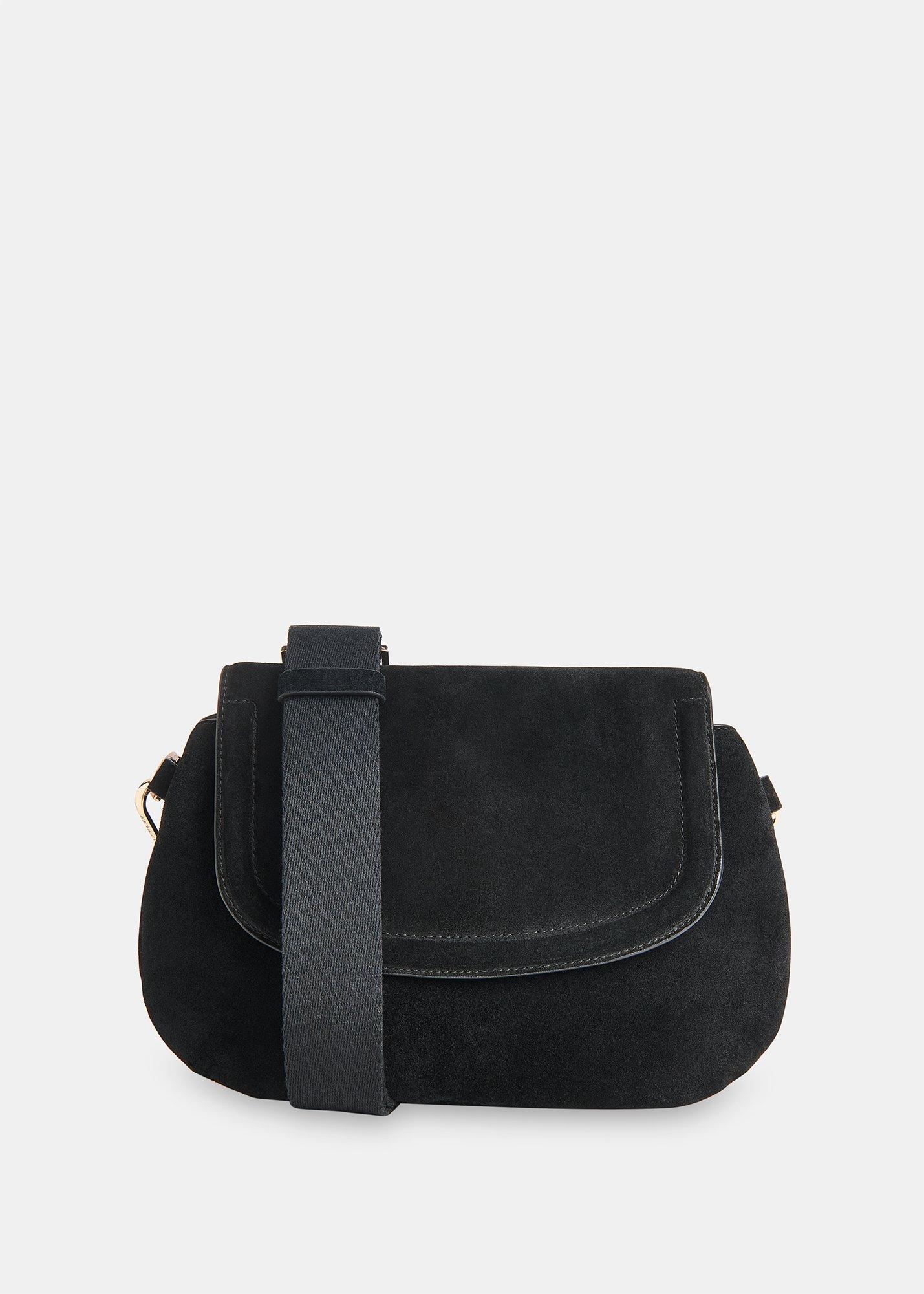 Black Nala Suede Crossbody Bag
