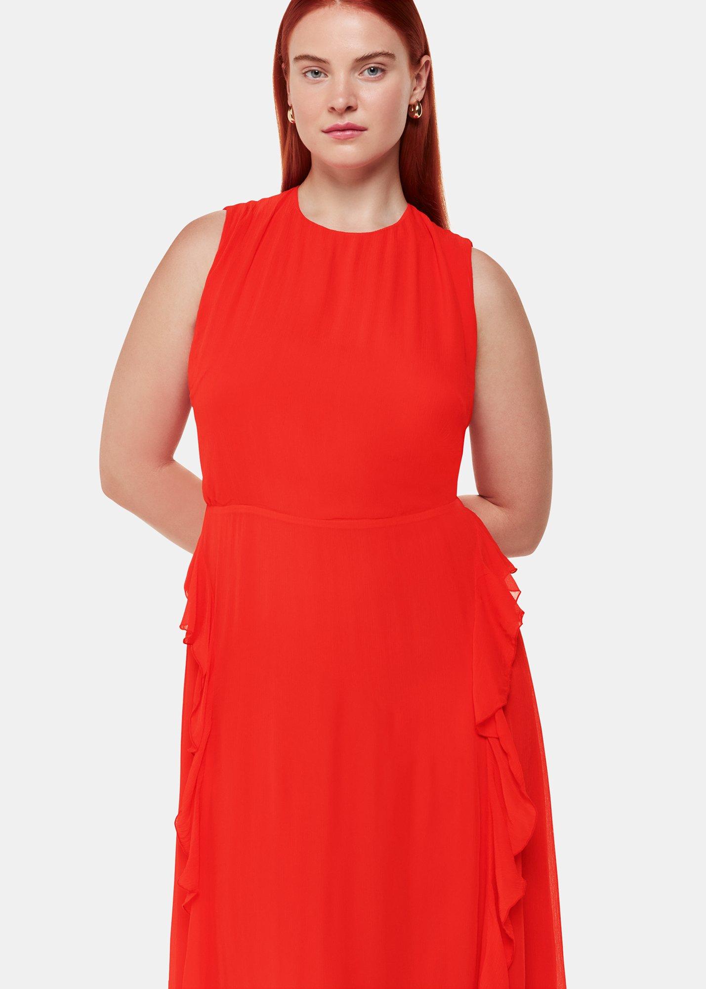 Petite Nellie Frill Detail Midi Dress