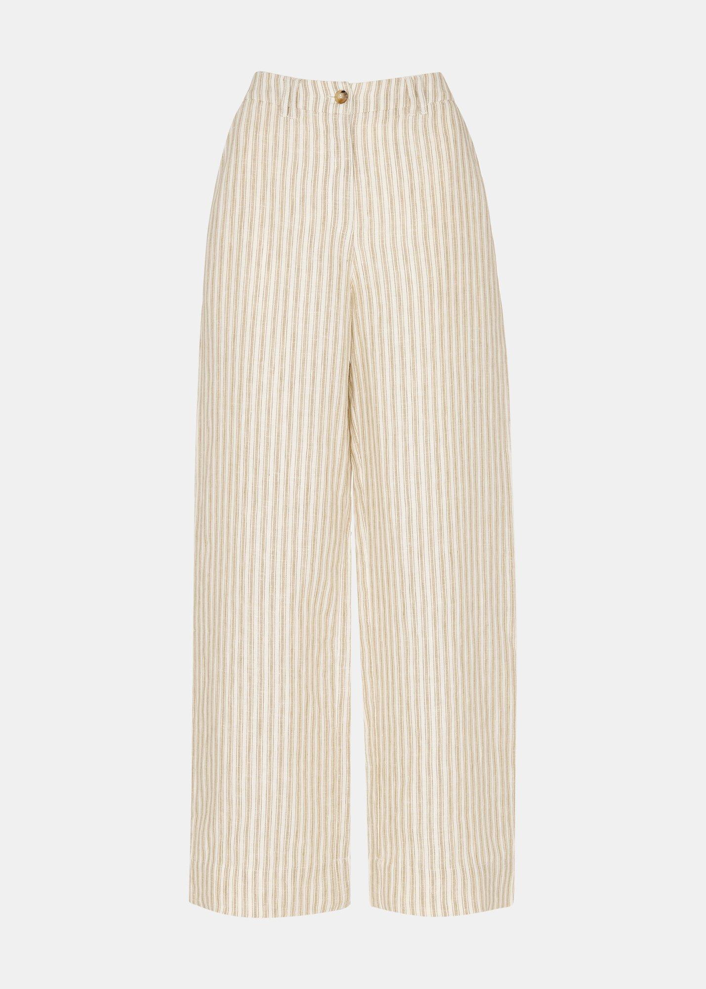 Petite Linen Stripe Trouser