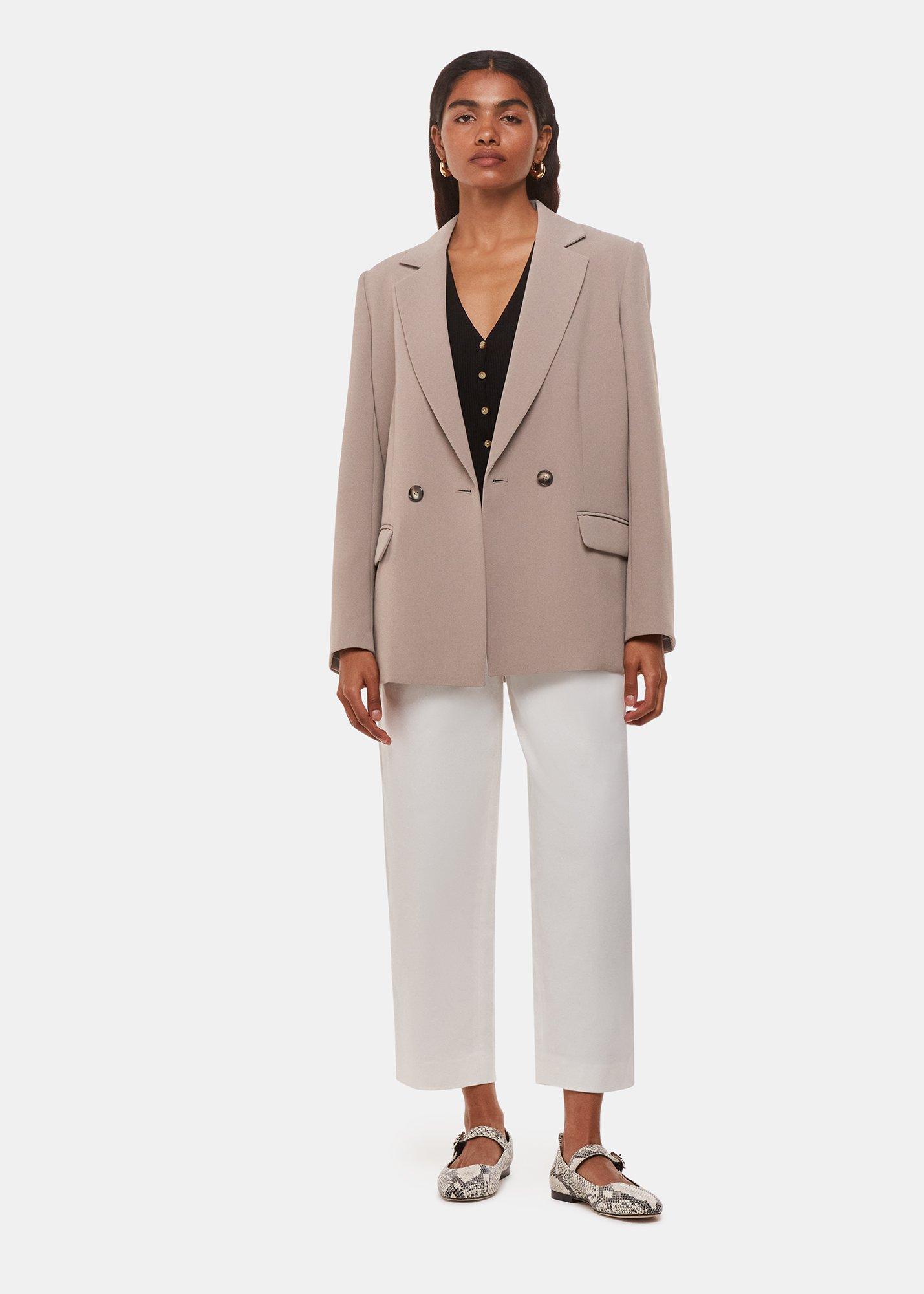 Taupe Nina Double Breasted Blazer