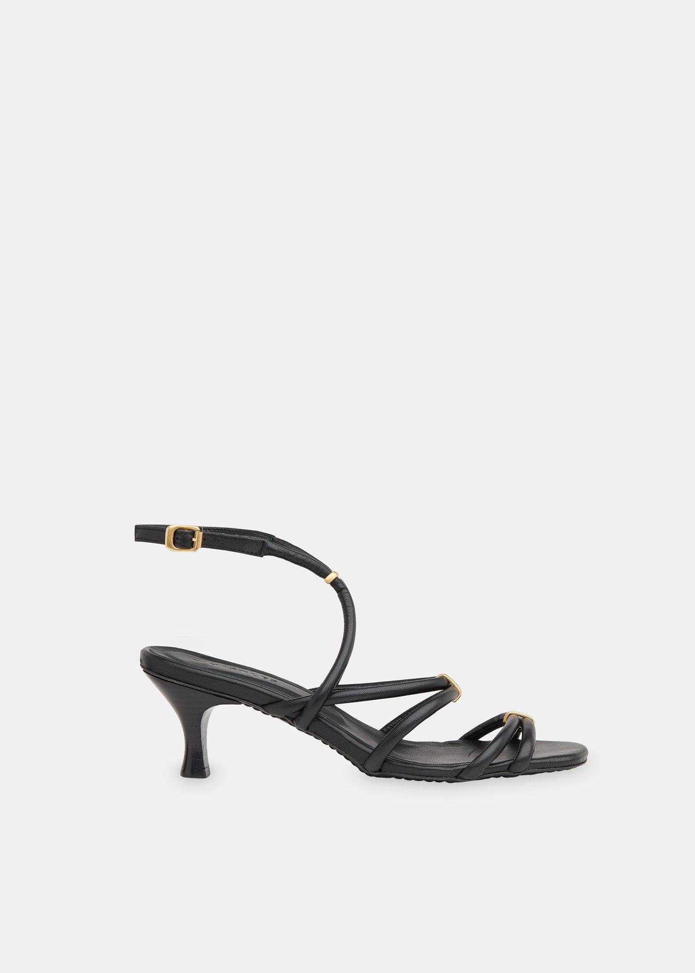 Black Niomie Tubular Heeled Sandal