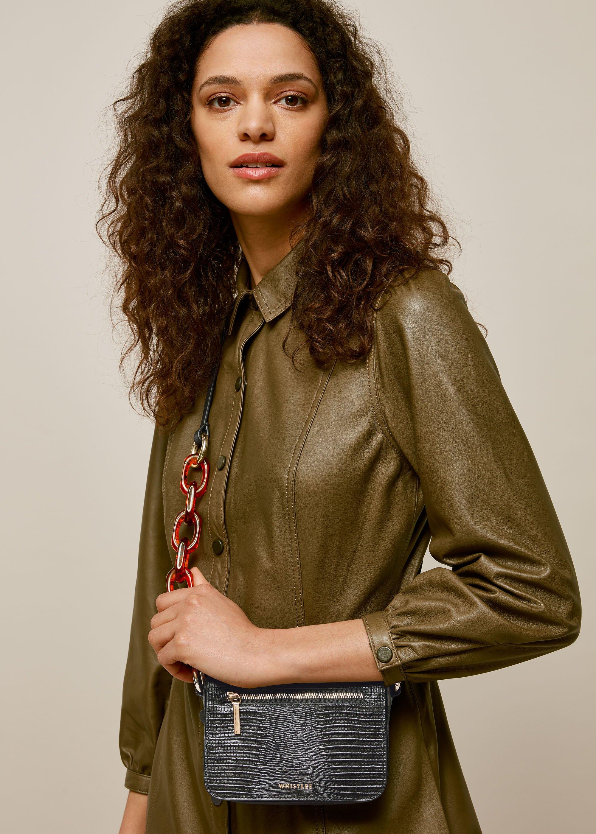 Odie Resin Chain Lizard Bag Black