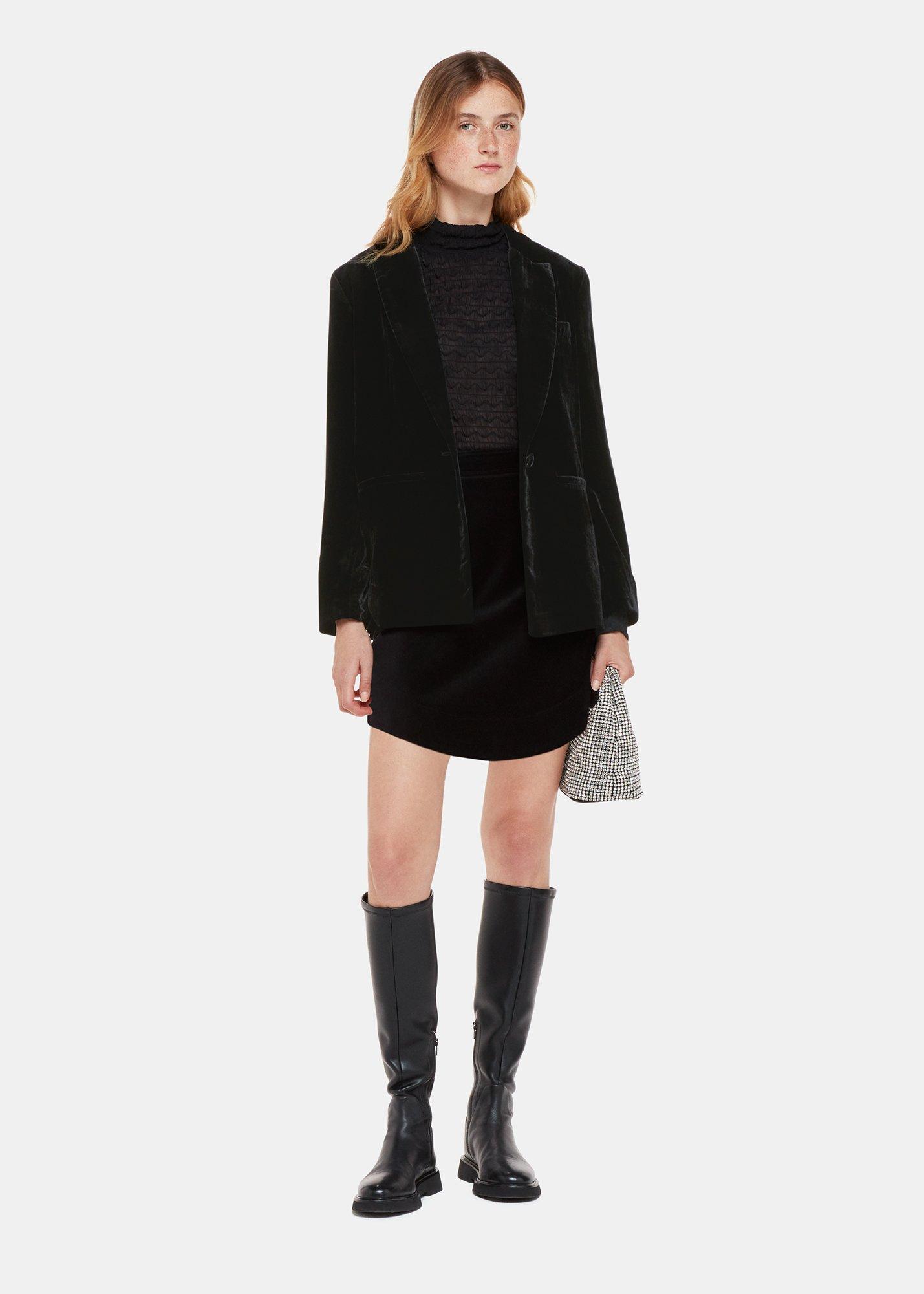 Black Olivia Velvet Blazer