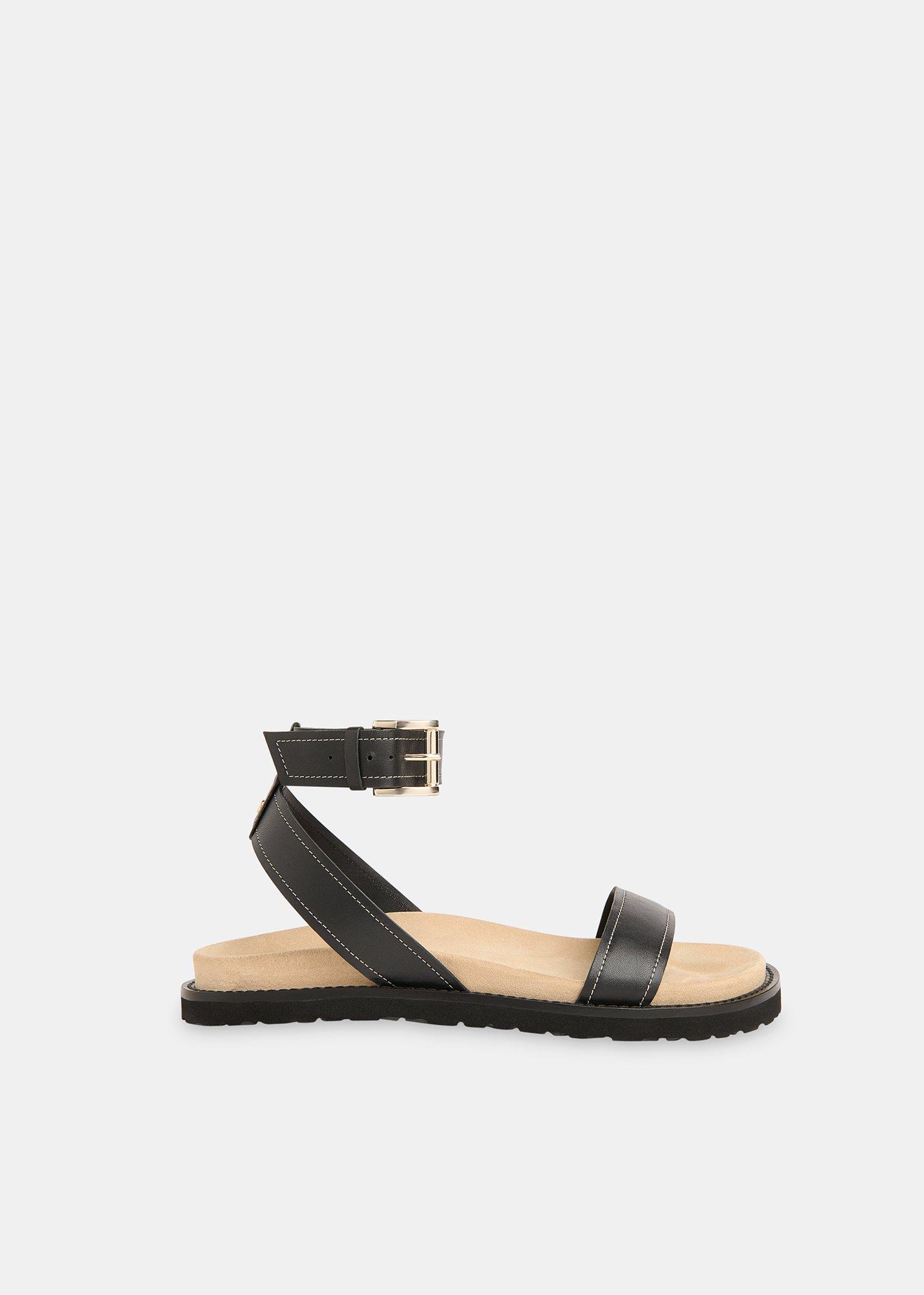 Black Ottie Contrast Stitch Sandal