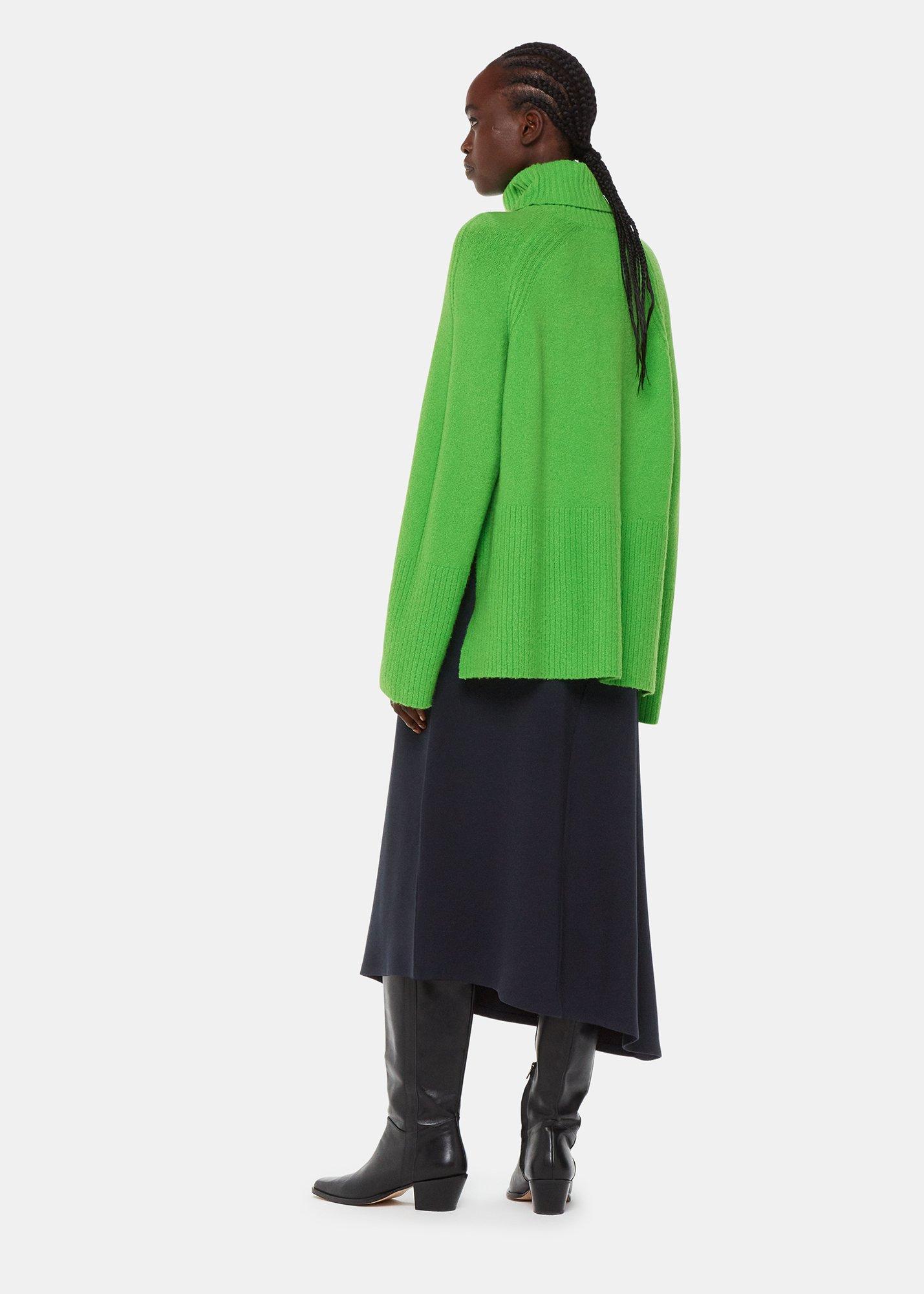 Navy Petite Ottoman Rib Curved Hem Skirt