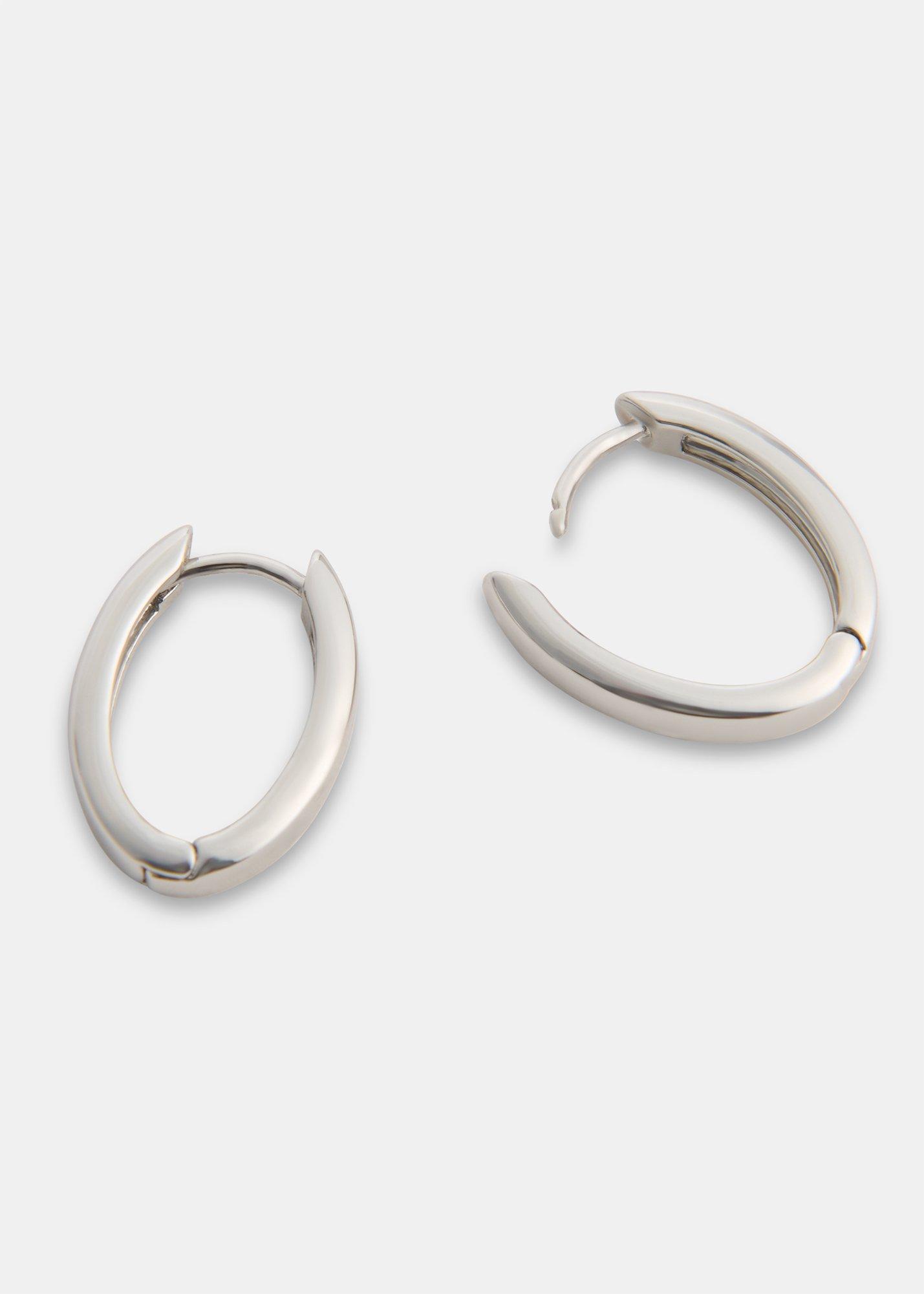 Silver Oval Earring