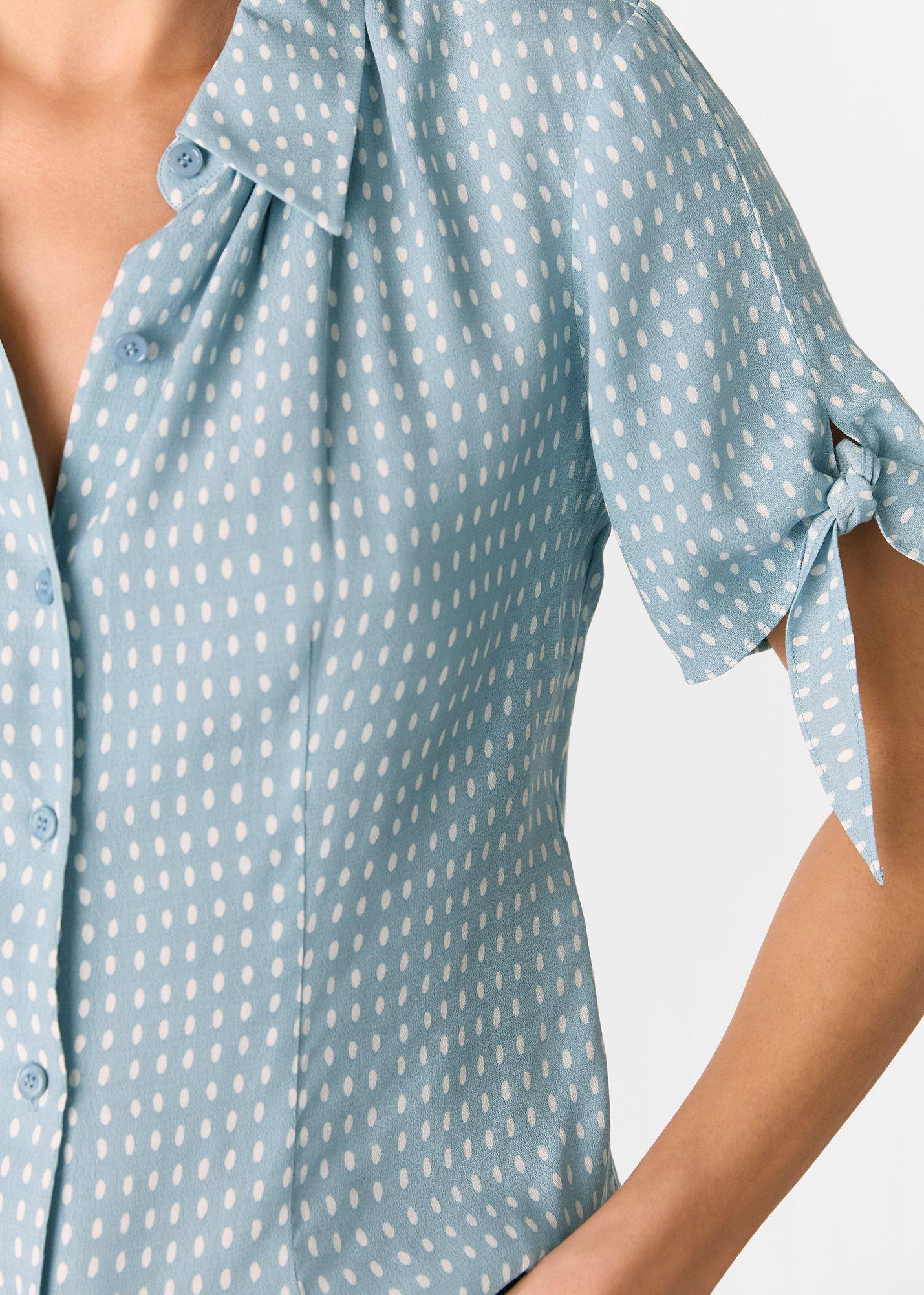 Oval Spot Tie Sleeve Shirt