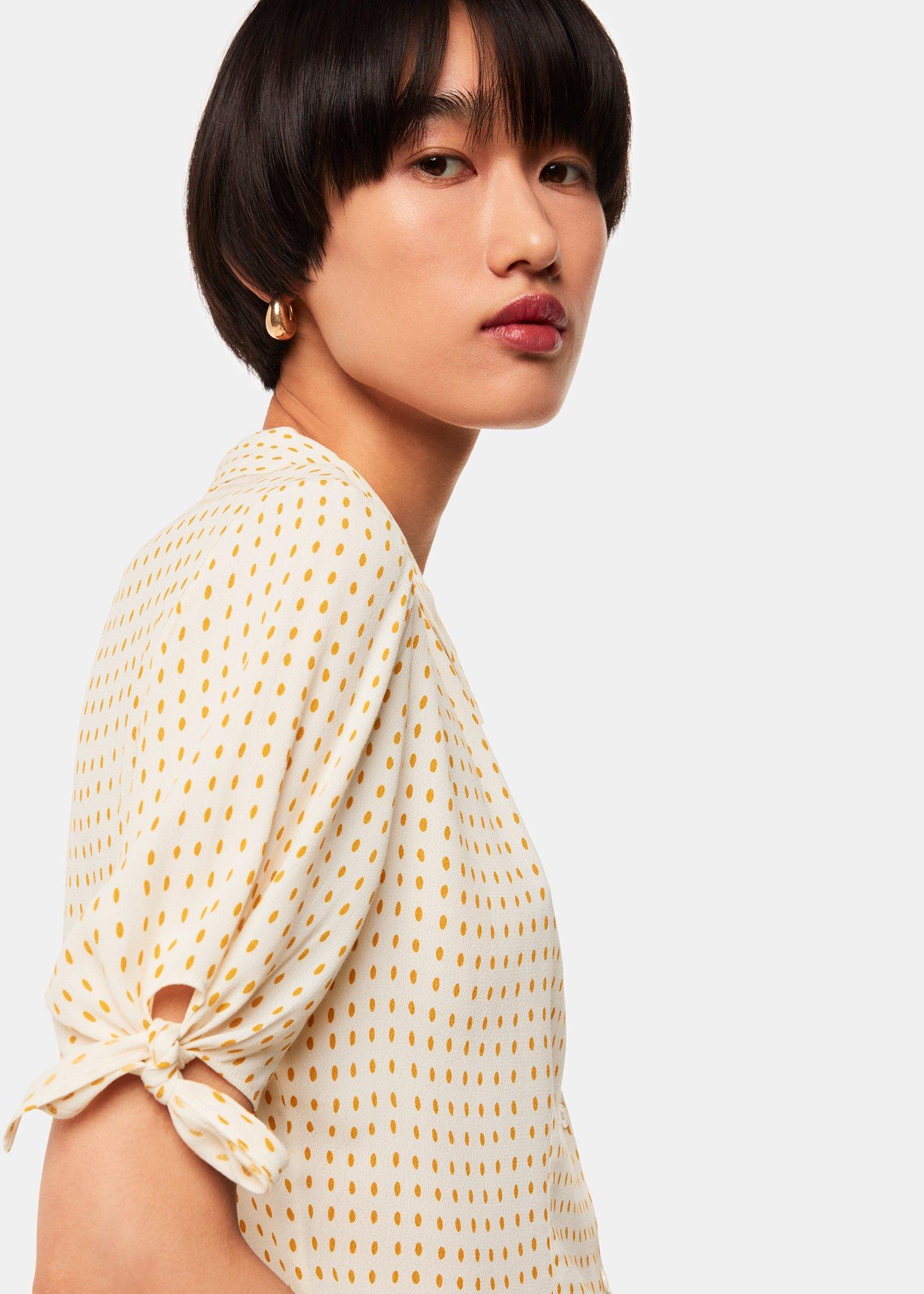 Oval Spot Tie Sleeve Shirt