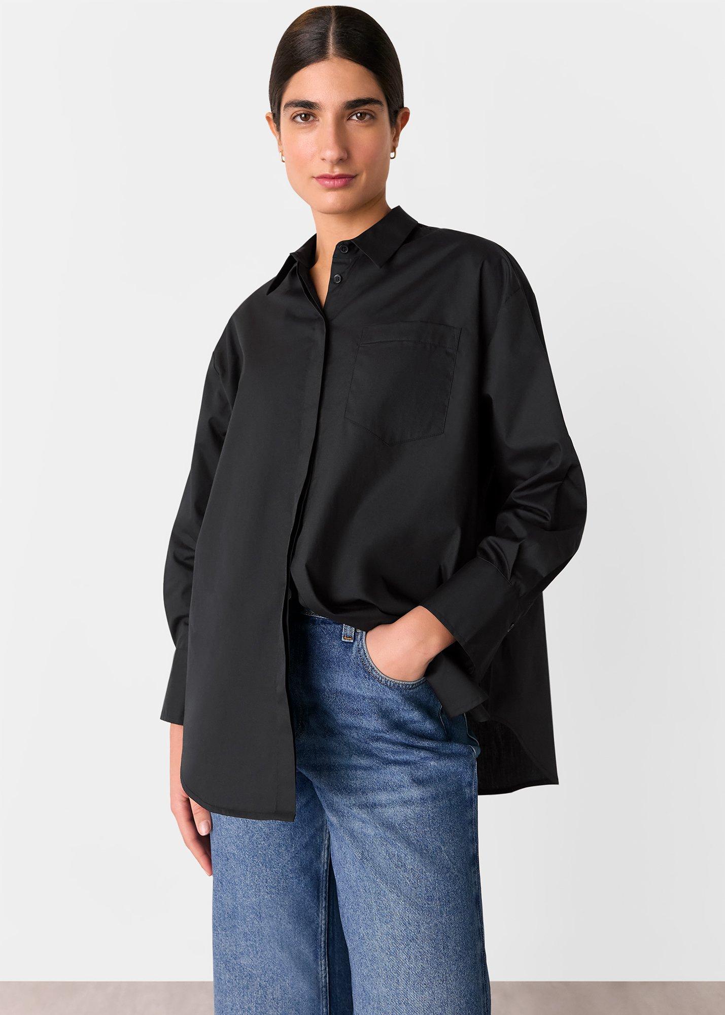 Black Oversized Cotton Shirt