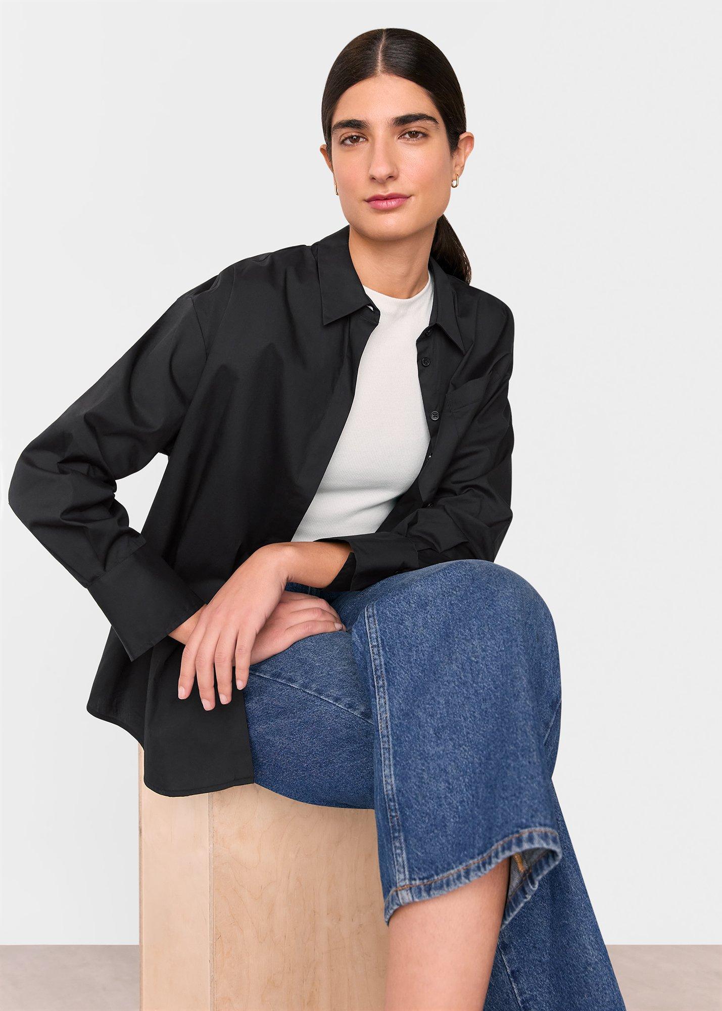 Black Oversized Cotton Shirt