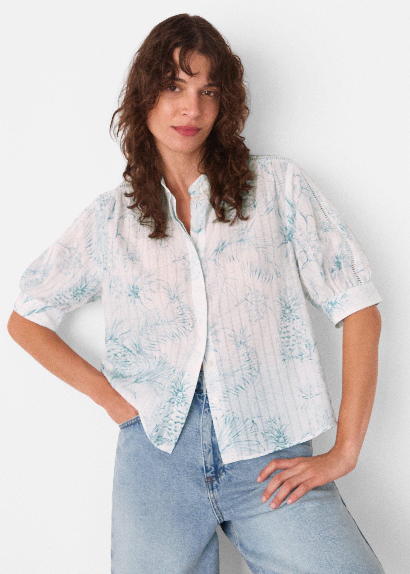 Ivory Pineapple Textured Shirt