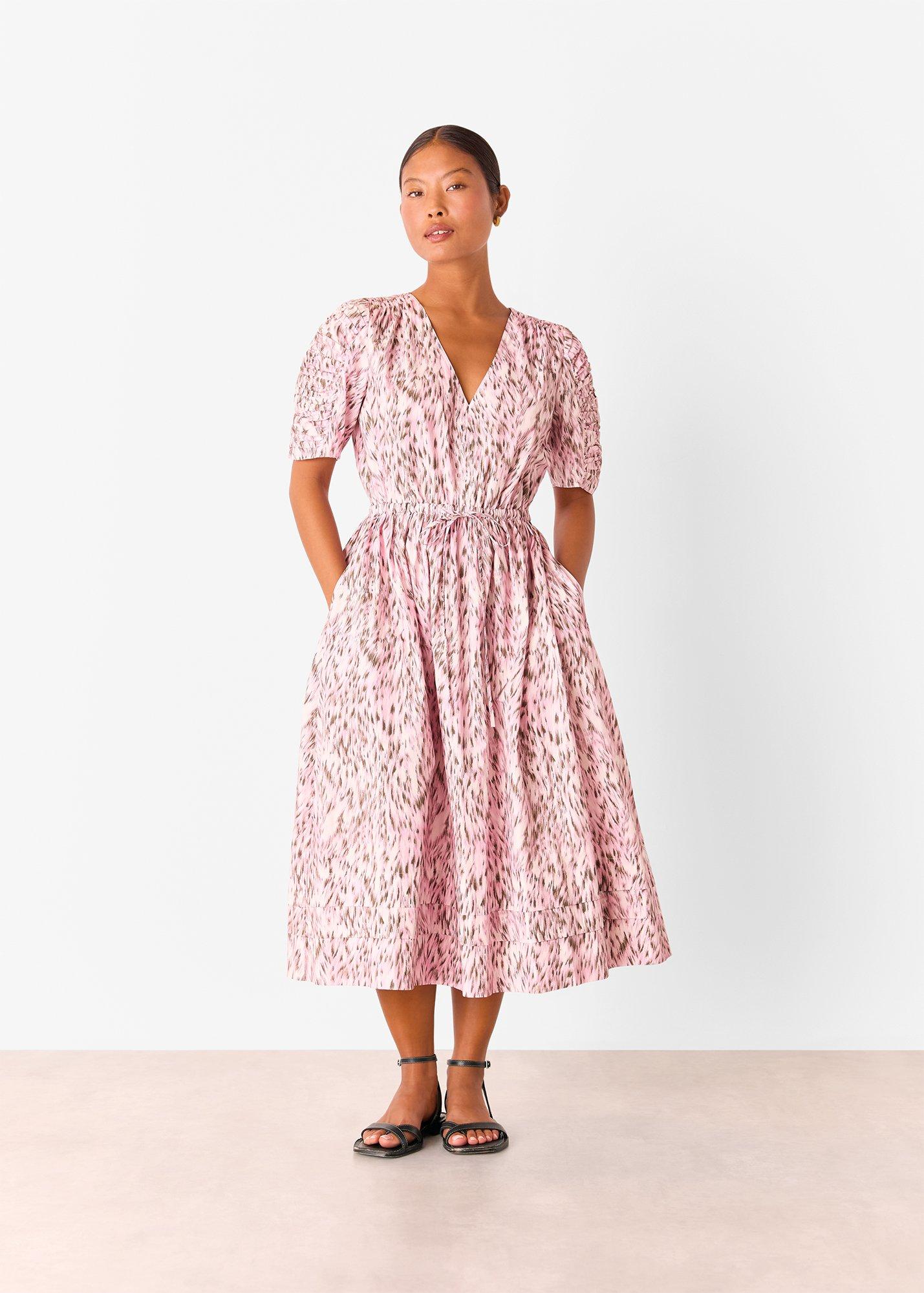 Leopard Cotton Midi Dress