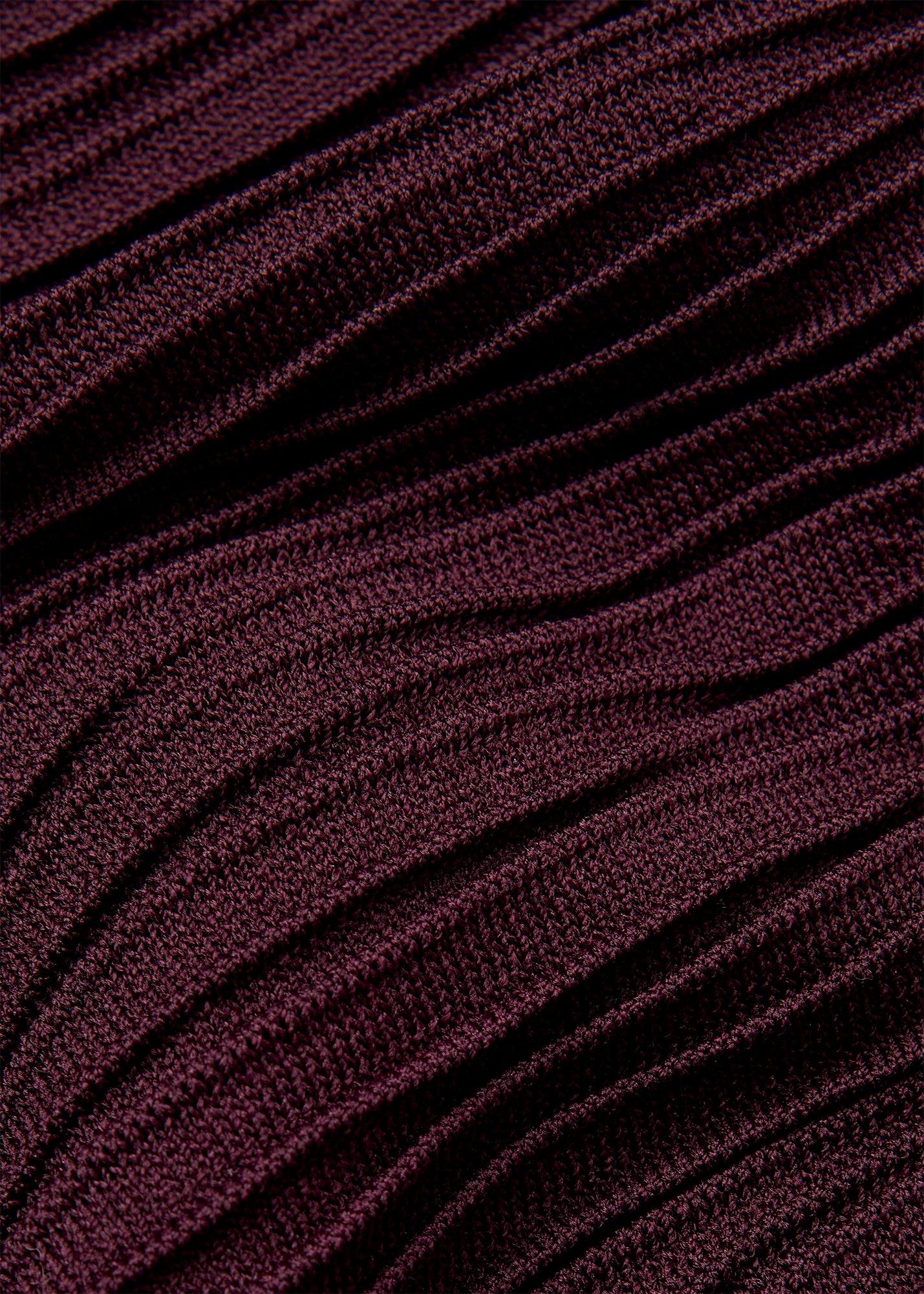 Petite Funnel Neck Pleated Knit Dress