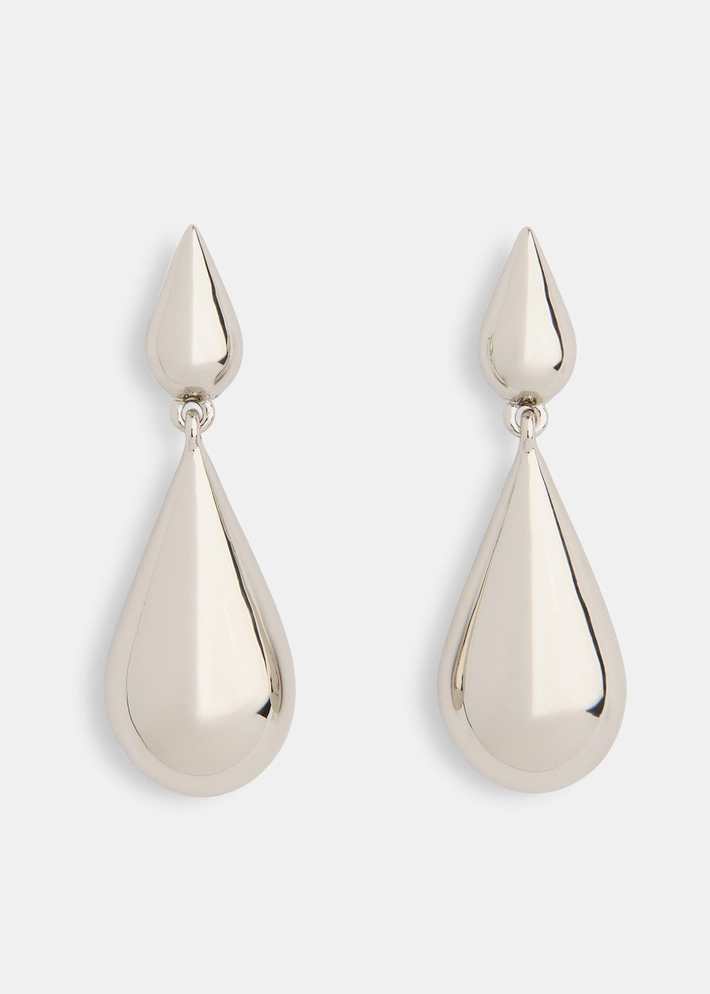 Silver Pointed Teardrop Earring