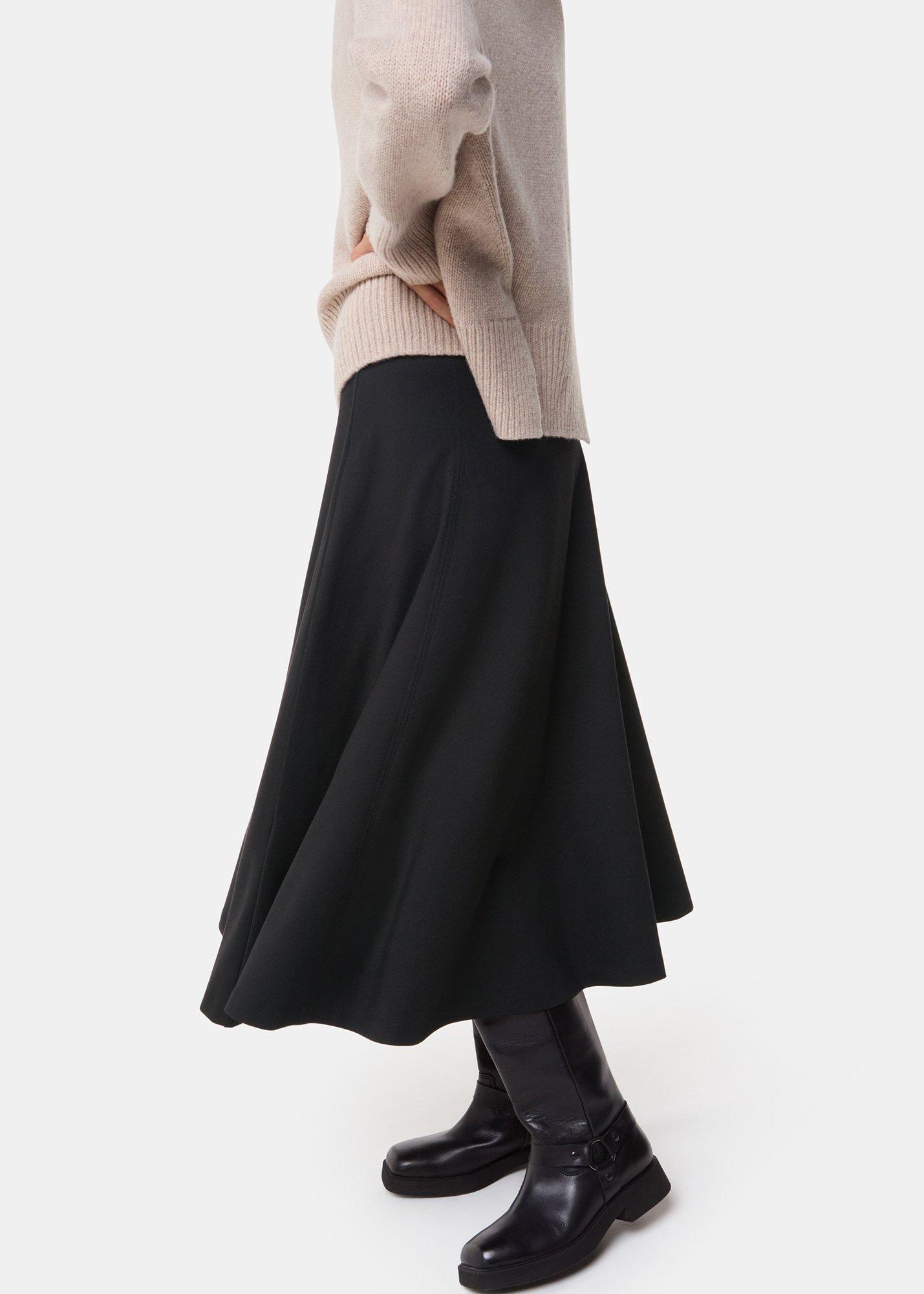 Black Ponte Full Skirt