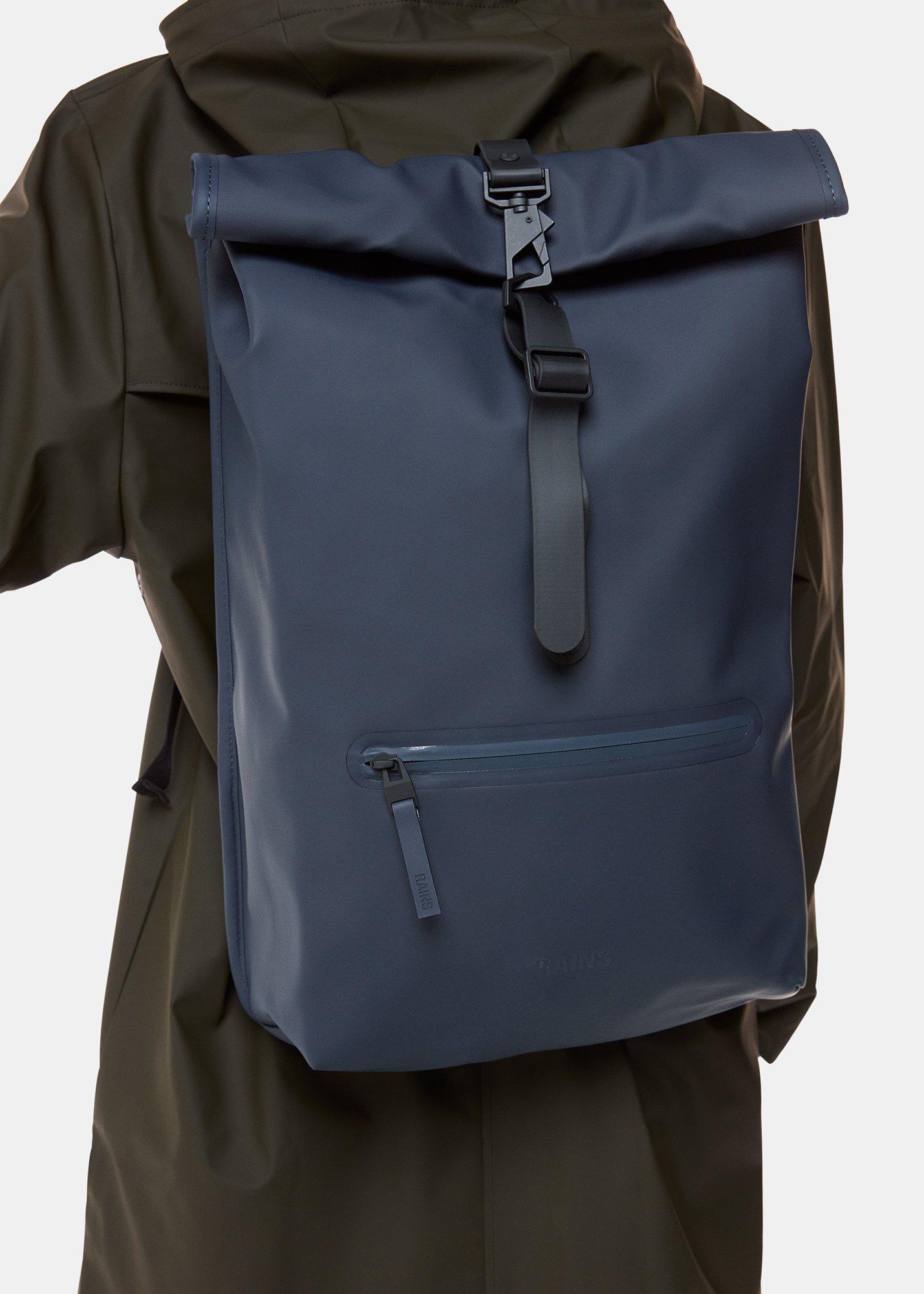 Navy Rains Rolltop Back Pack