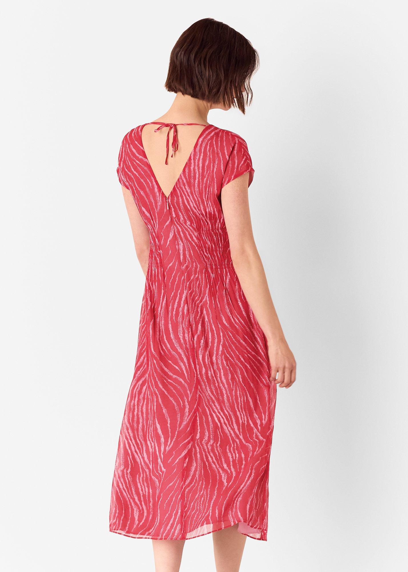 Zebra Texture Midi Dress