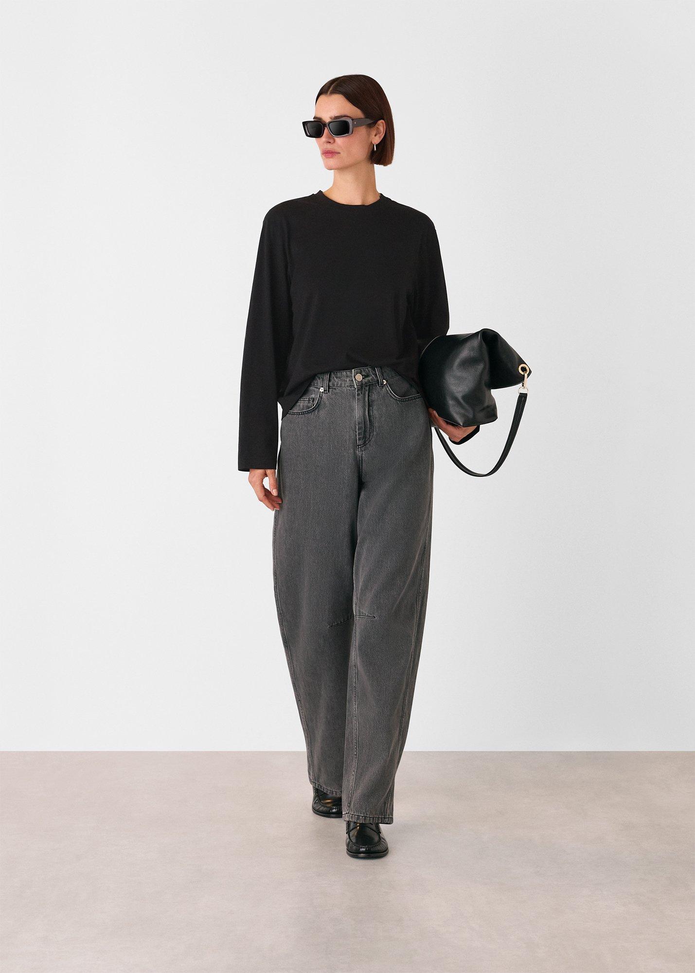 Black Relaxed Long Sleeve Tee