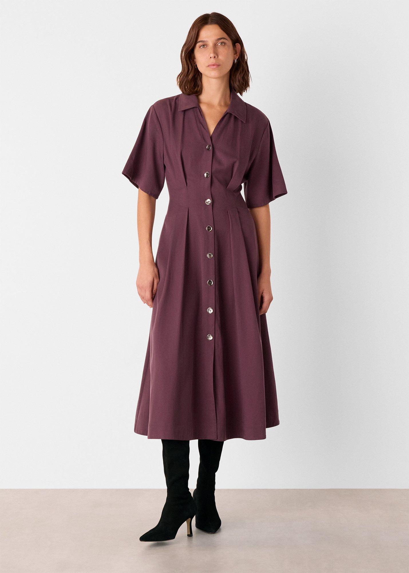 Plum Renee Button Shirt Dress