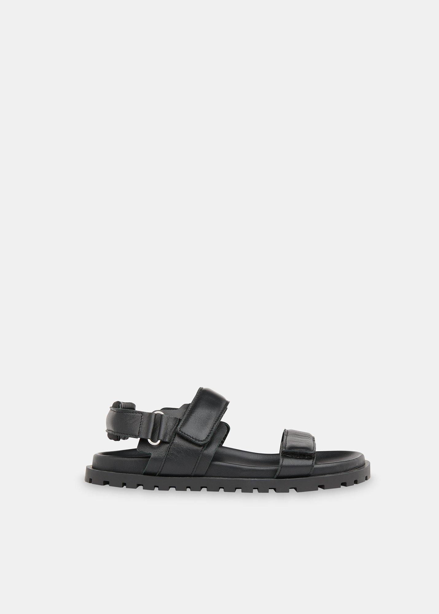 Black Ria Sporty Velcro Sandal