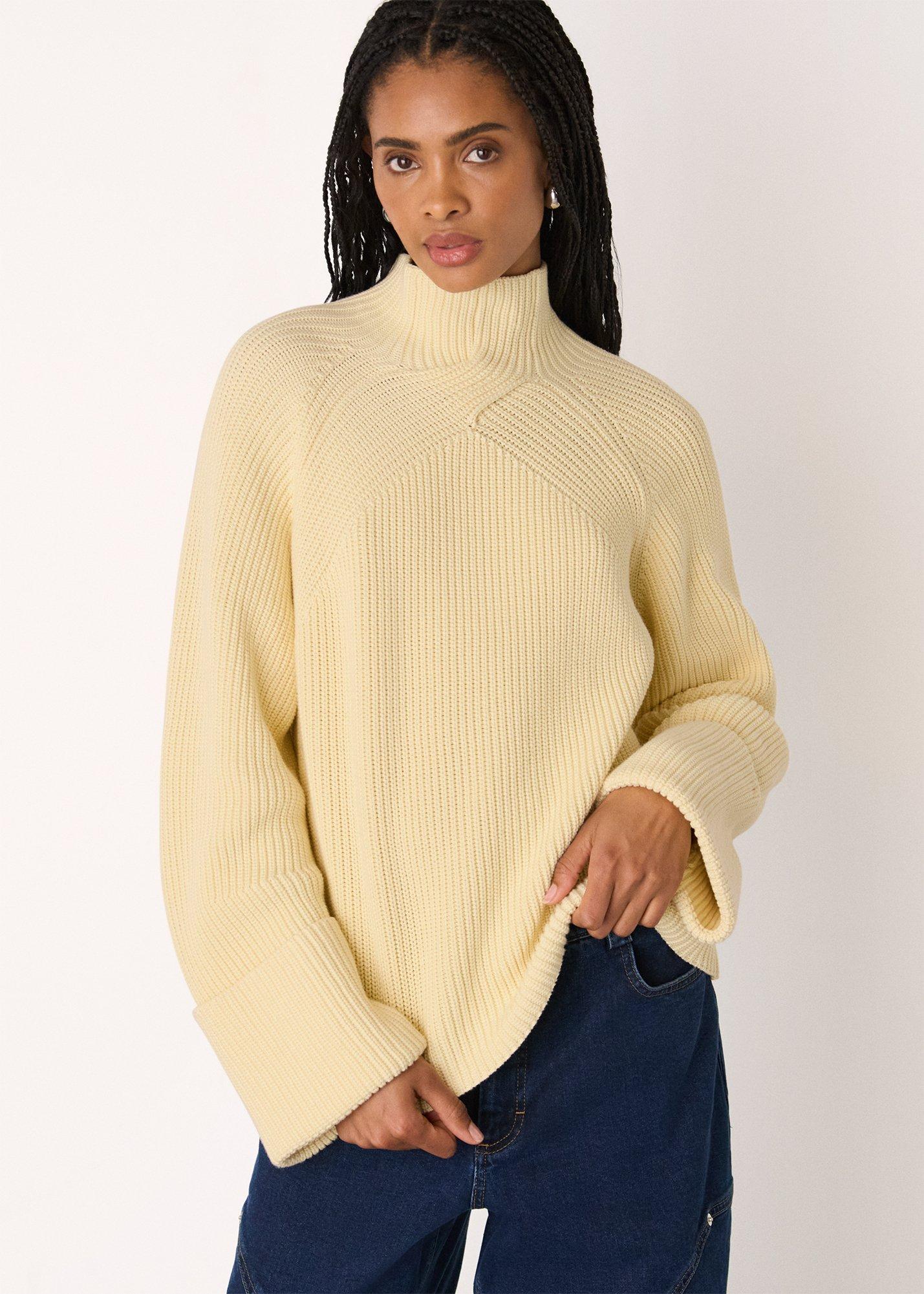 Rib Cable High Neck Jumper