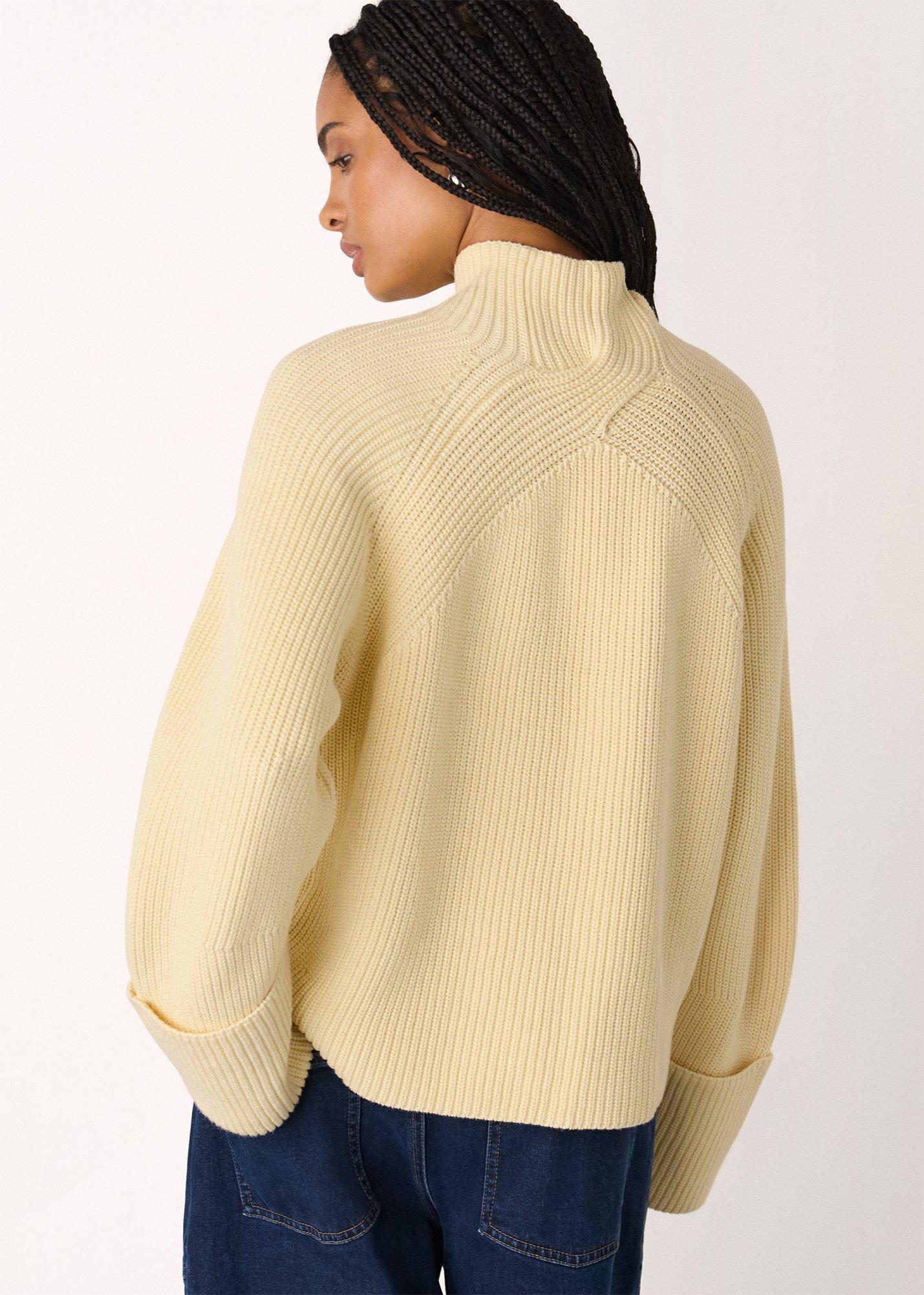 Rib Cable High Neck Jumper