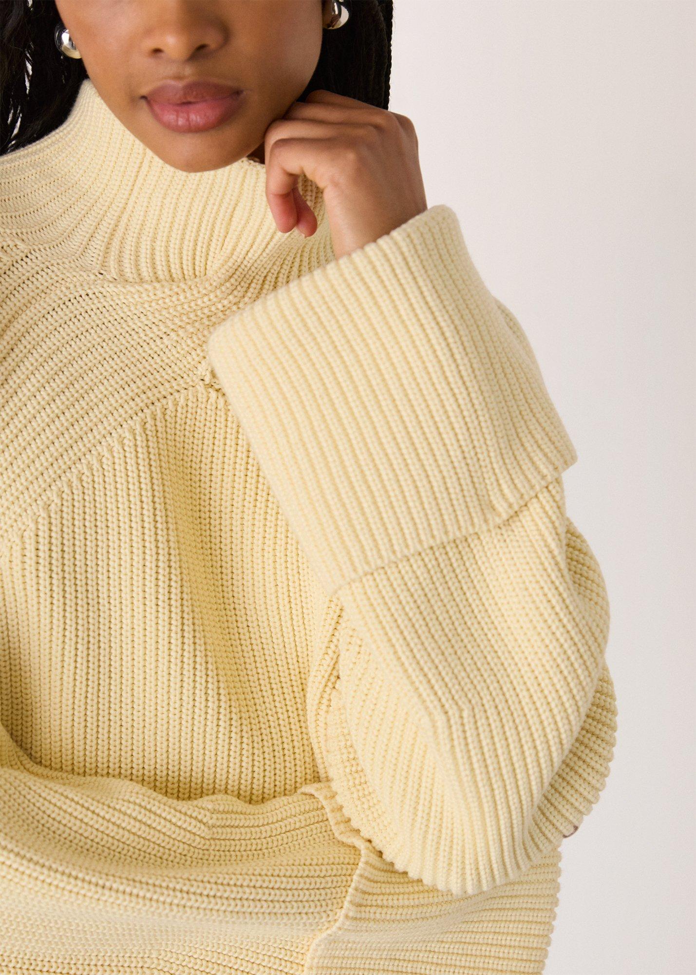 Rib Cable High Neck Jumper