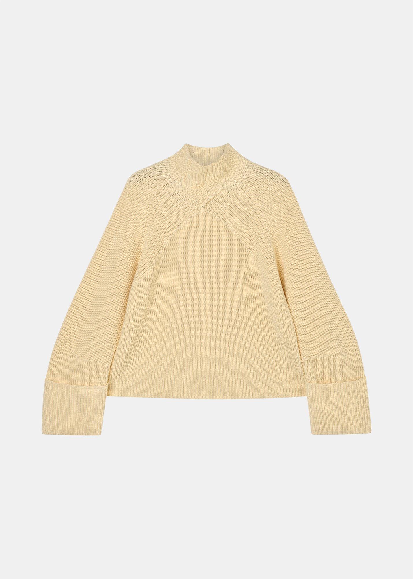 Rib Cable High Neck Jumper