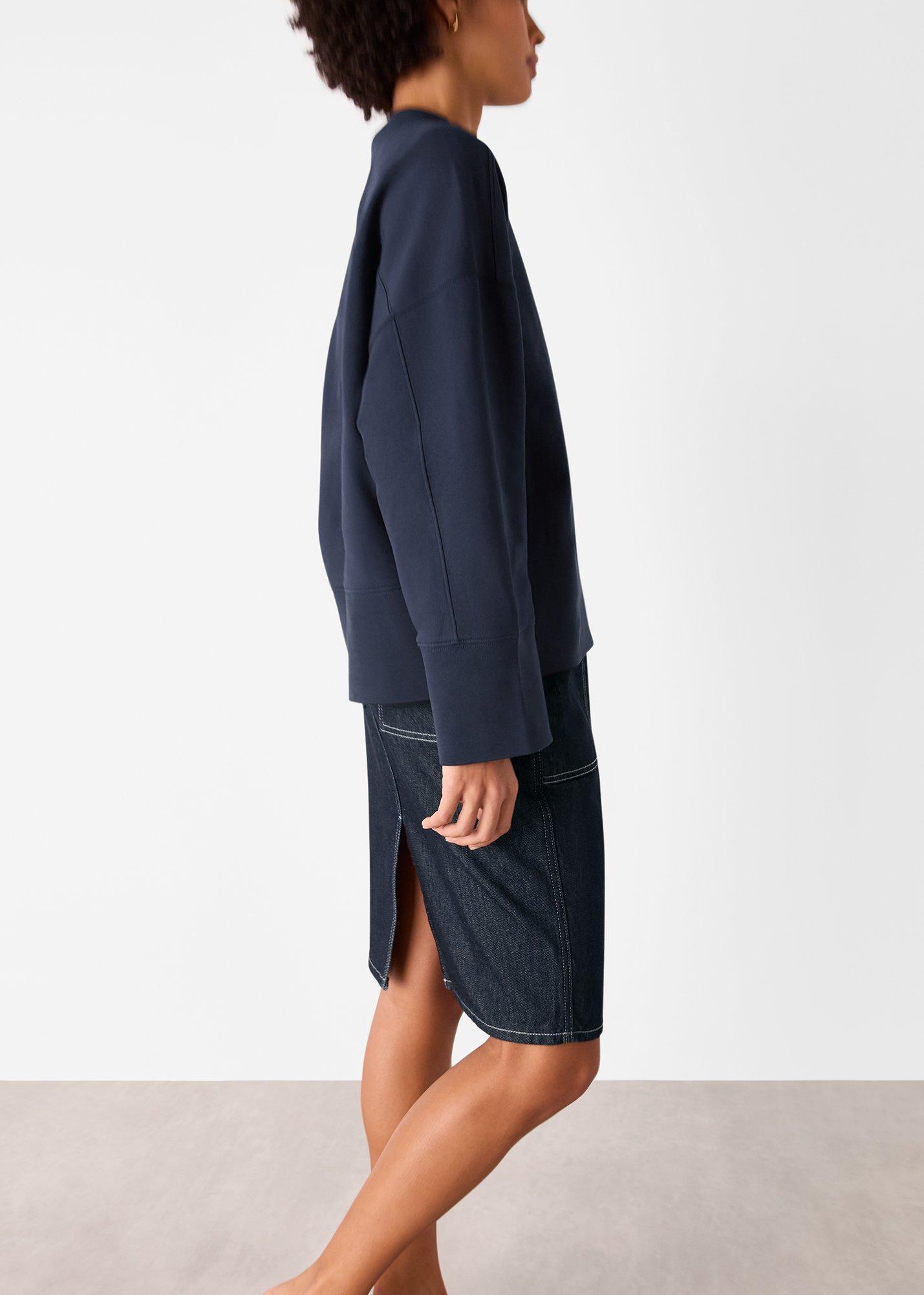 Rib Cuff Detail Jersey Sweat