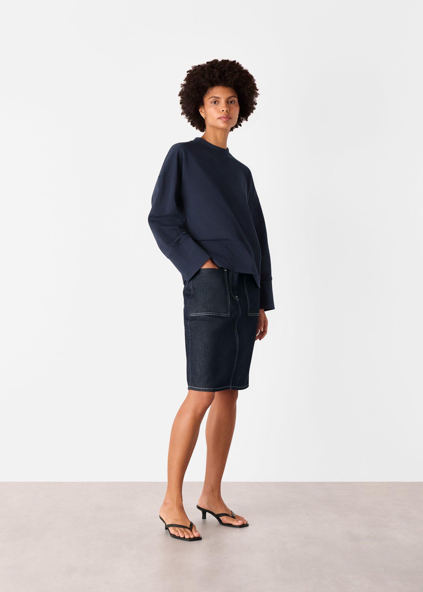 Rib Cuff Detail Jersey Sweat