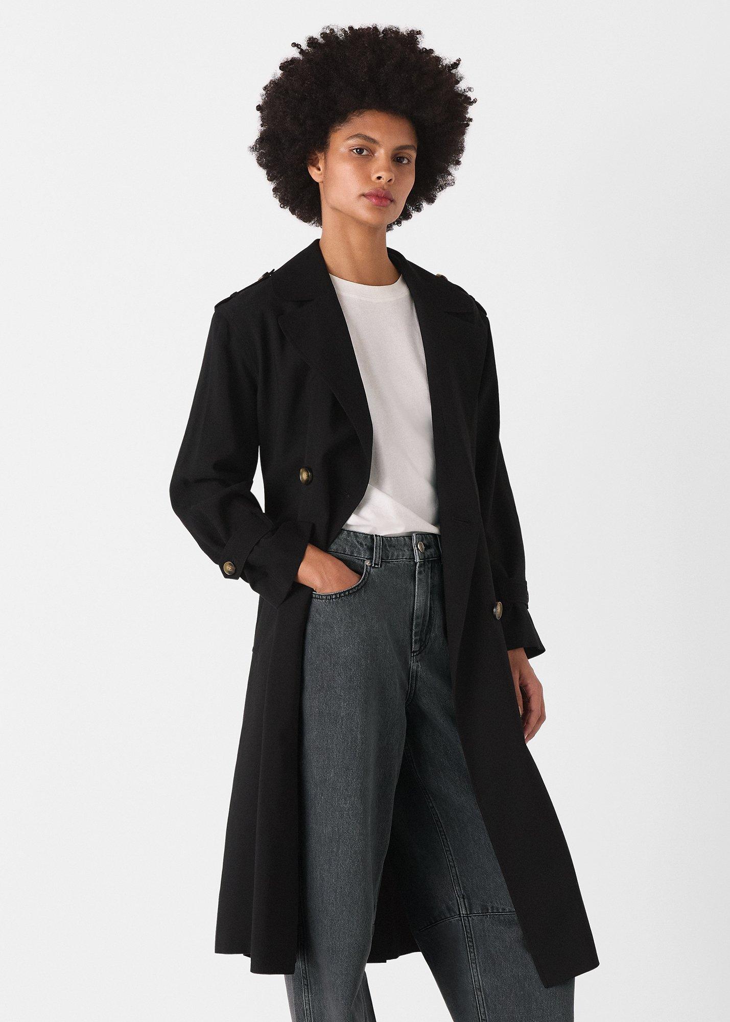 Black Riley Trench Coat