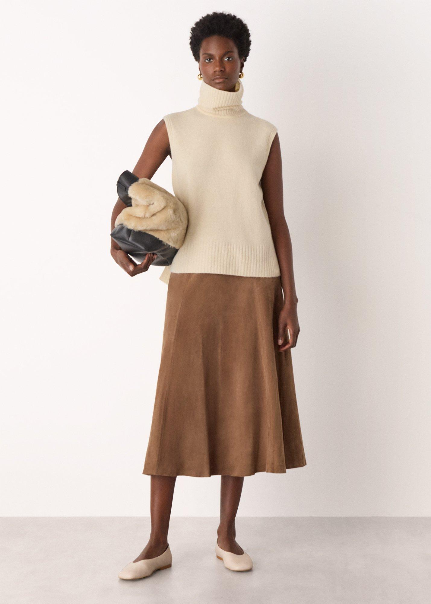 Ivory Roll Neck Detail Tank